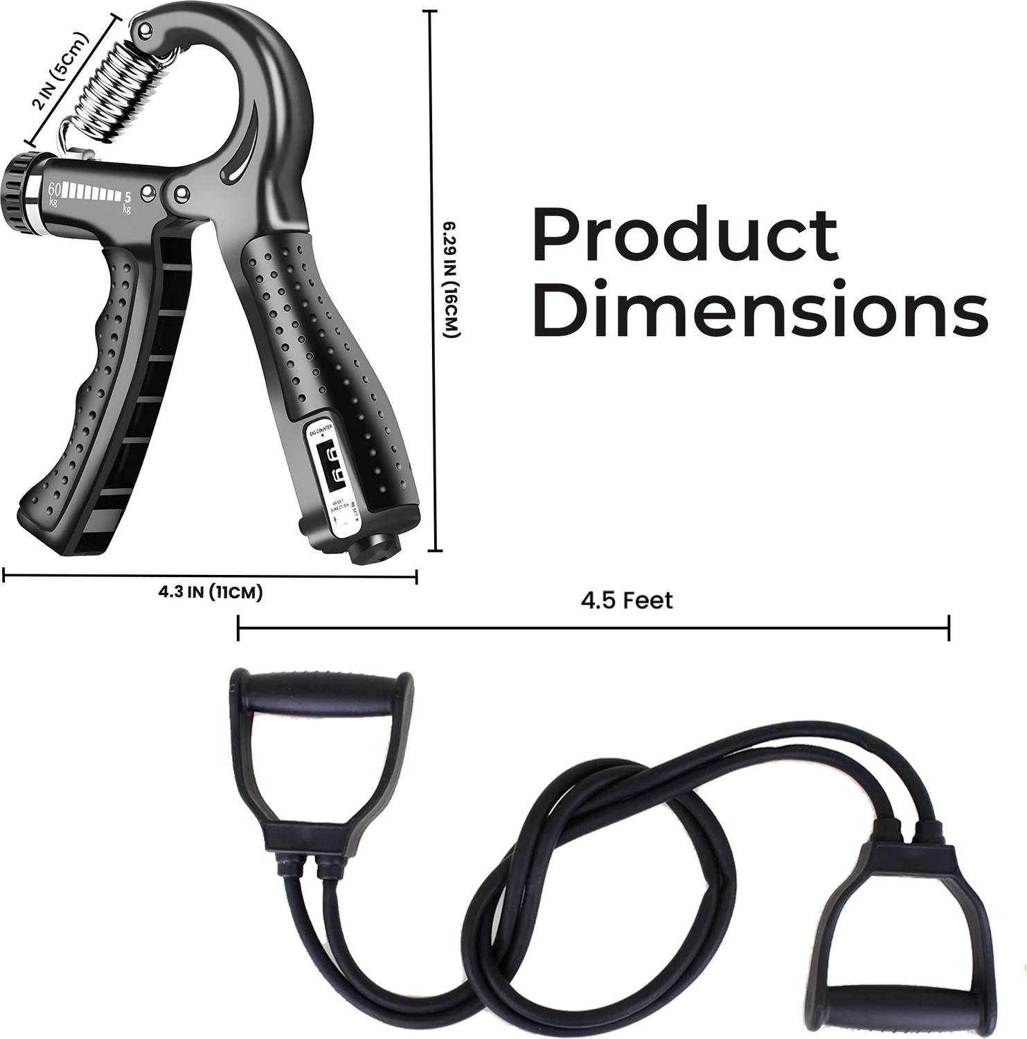 Manogyam Fitness Combo Toning Tube with Hand Grip - Image 2