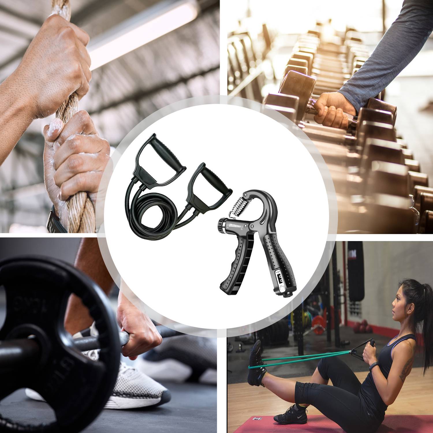 Manogyam Fitness Combo Toning Tube with Hand Grip - Image 5