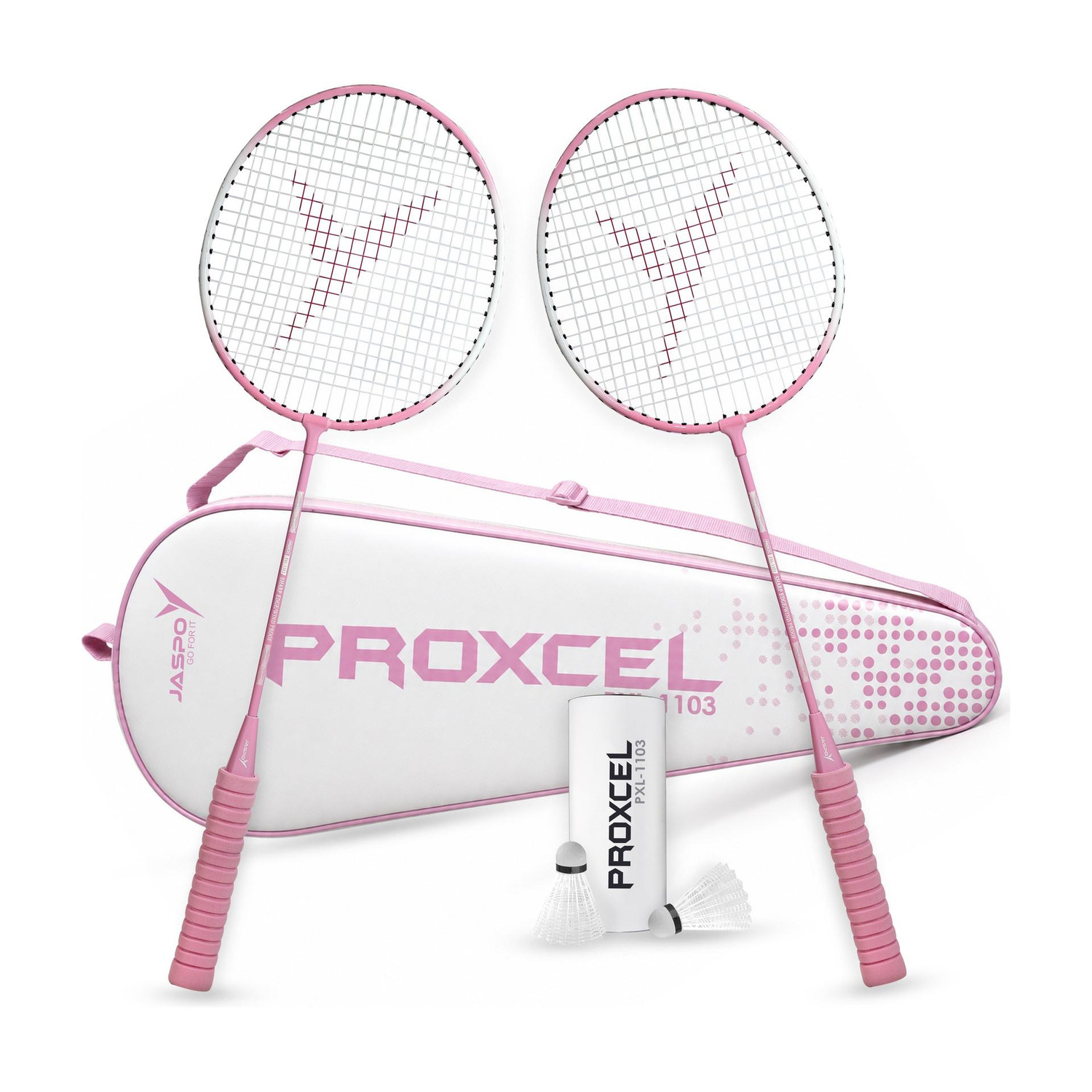 Image of Jaspo Proxcel-1103 Badminton Kit |Steel Frame Racquets with Shuttlecocks| Lightweight| Badminton Kit