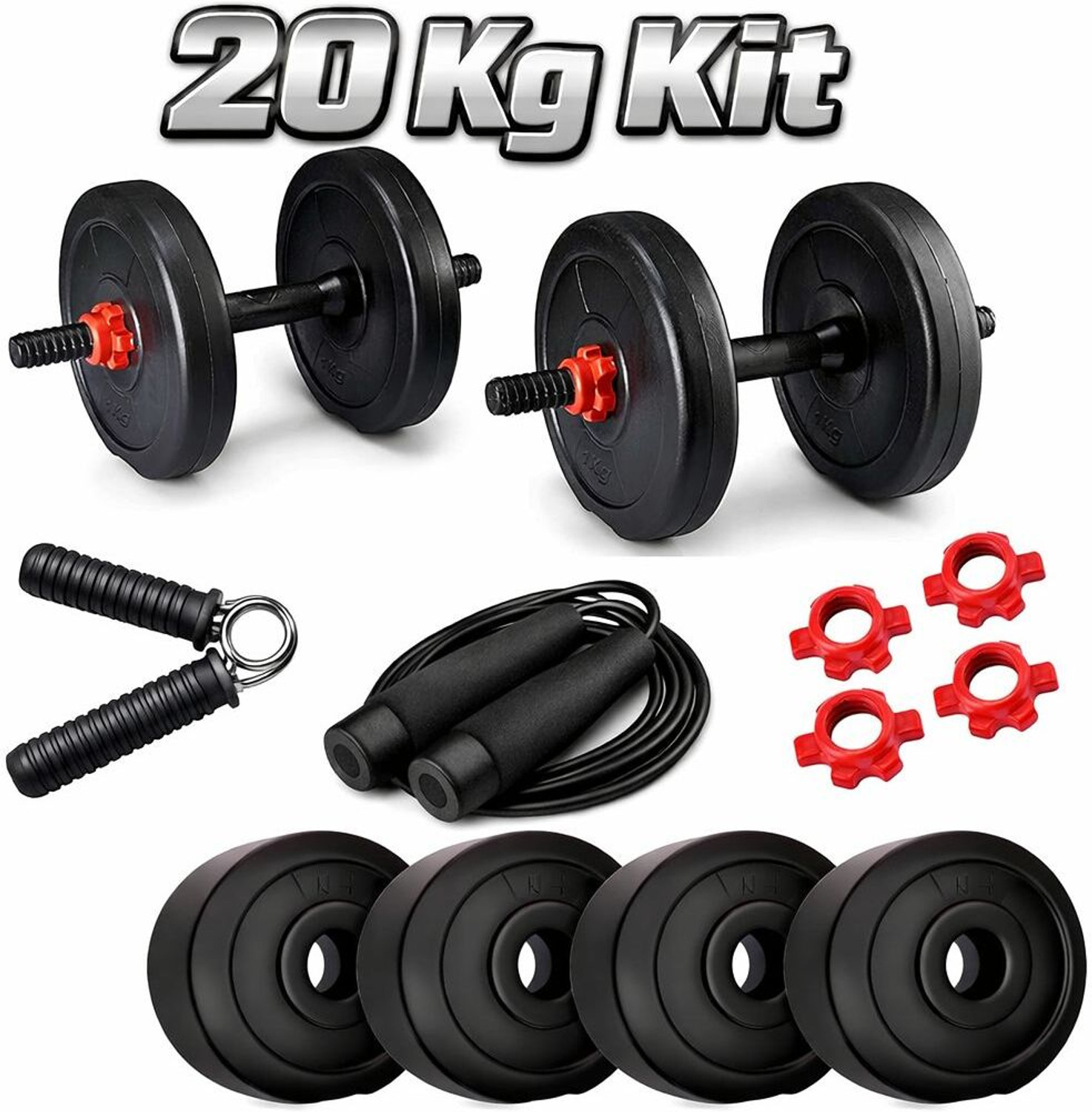 Image of Rihaanfit 20KG Home Gym Fitness Accessory Kit Kit