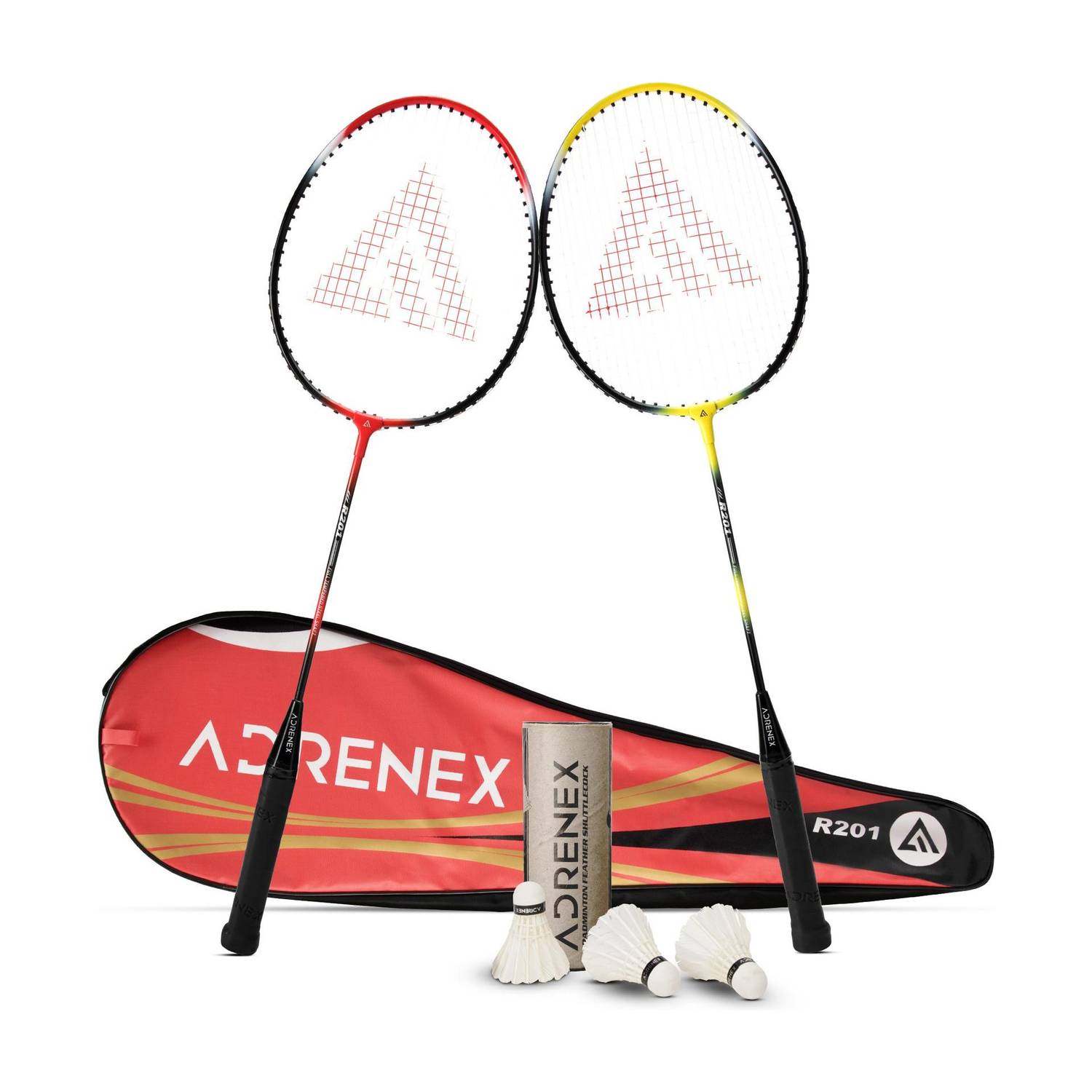 Adrenex R201 Combo - 2 Racquets with Shuttle - Image 1