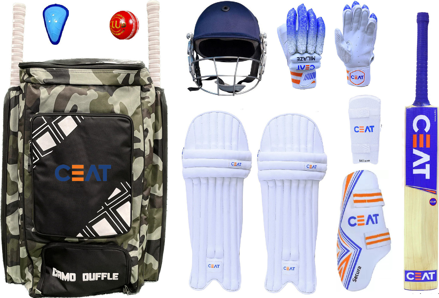 Image of HF Camoflage Hitman ED Set Of 4 No ( Ideal For 8-10 Years ) Complete Cricket Kit