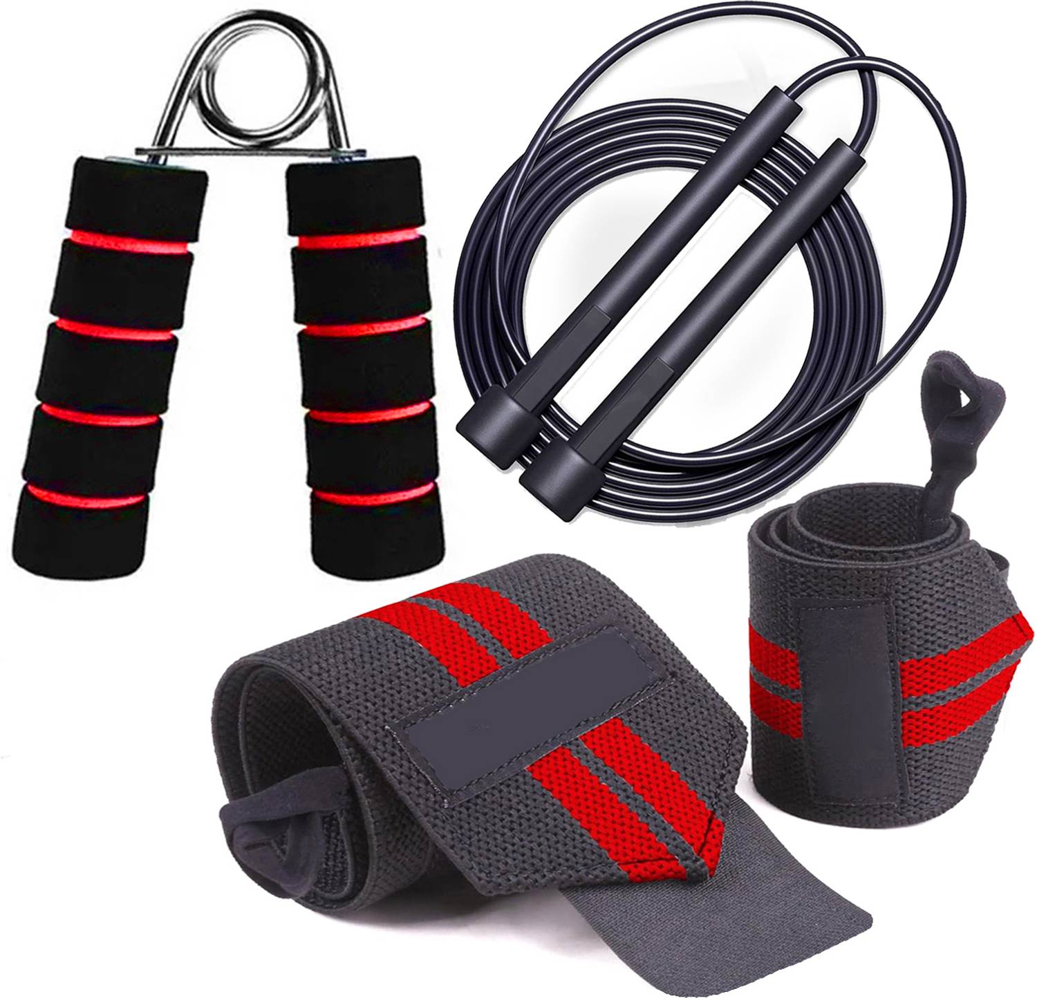 BQH Wrist Band & Gripper for Workout Skipping Rope for Gym for Gym Accessories Kit Fitness Accessory Kit Kit
