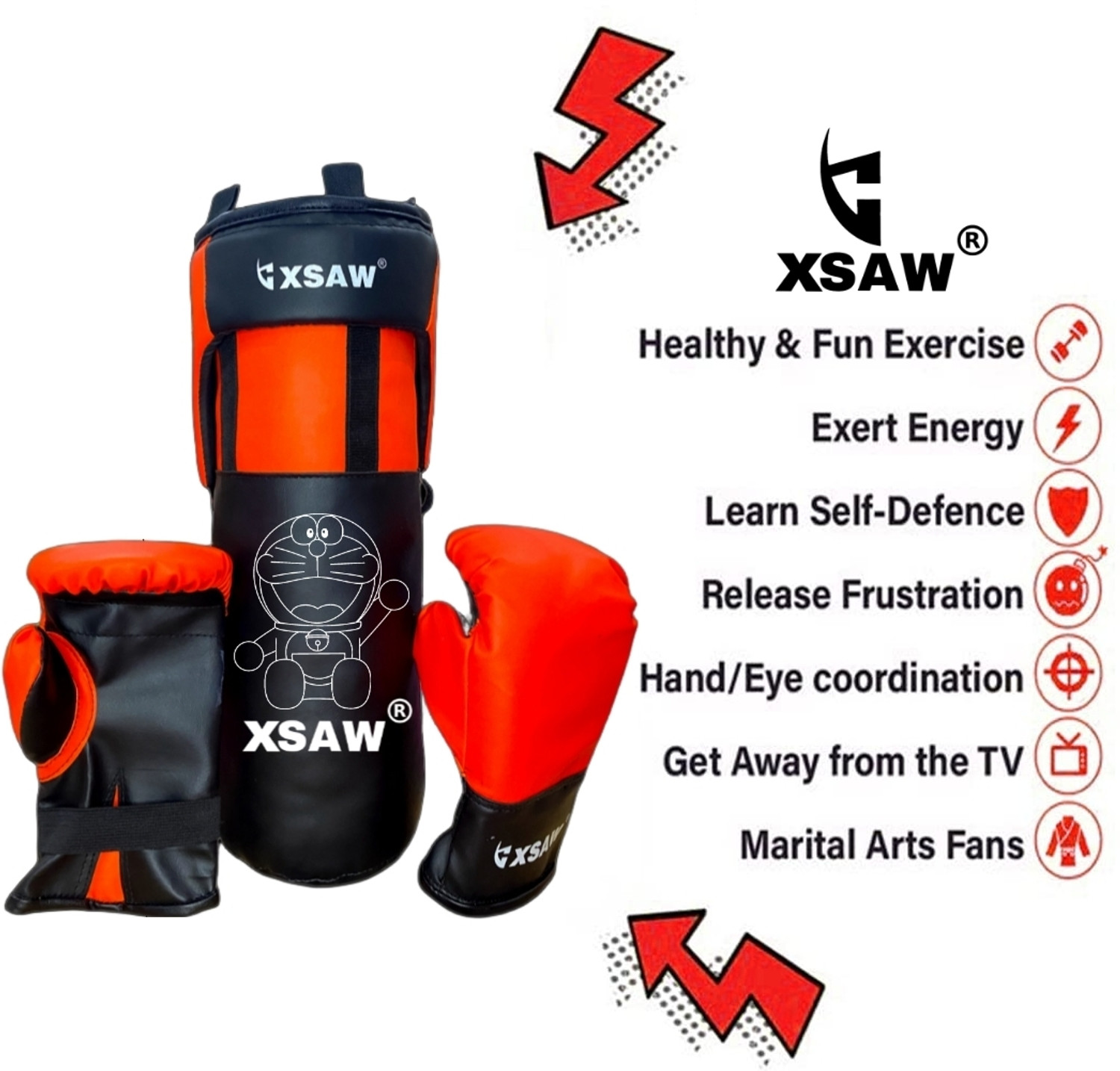 Image of XSAW Boxing Kit for Small Kids Girls /Boys Boxing Gloves Children's Punching Bag Boxing Kit