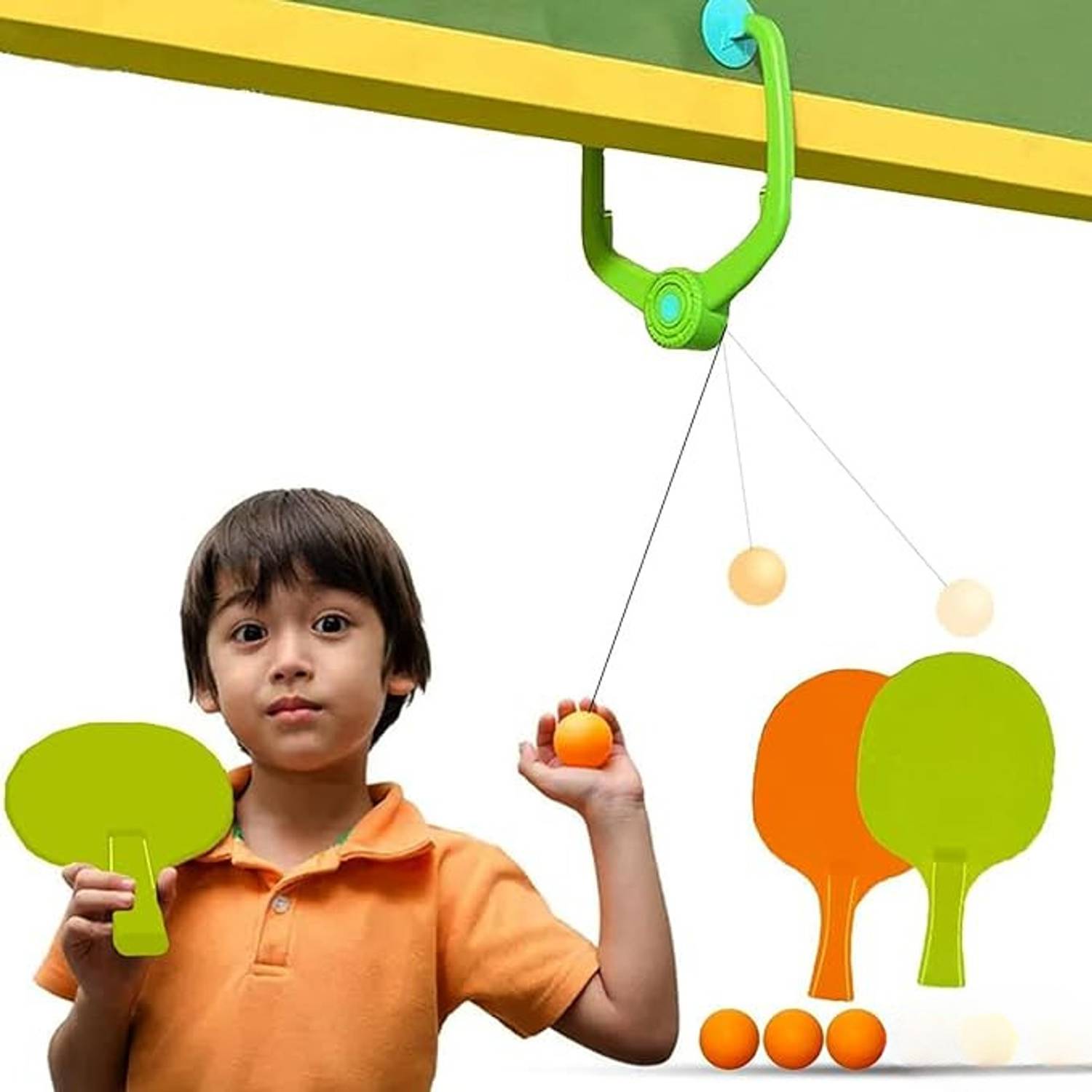 AARTI IMPEX Hanging Table Tennis Self Training Indoor Gaming 2 Racket & 3 Practice Ball Table Tennis Kit