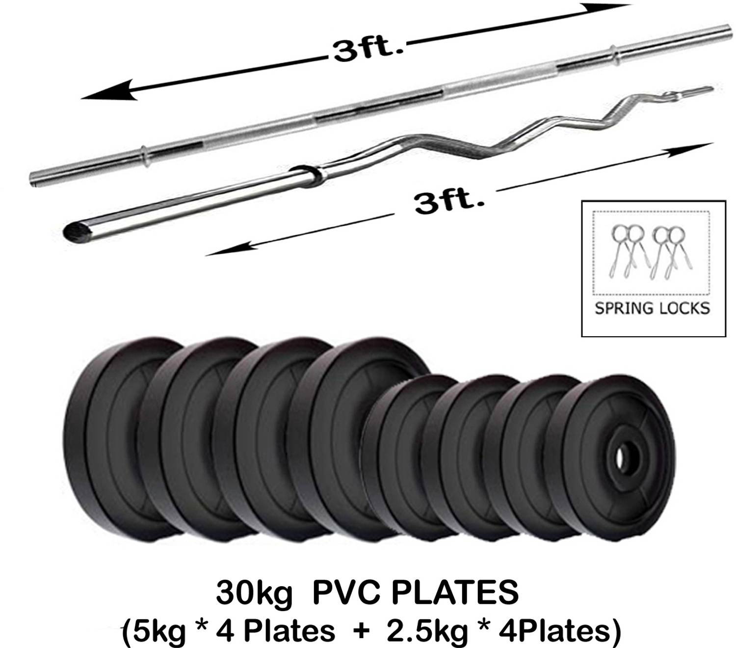 L'AVENIR 30kg PVC Dumbbell Set with Accessories - Image 2