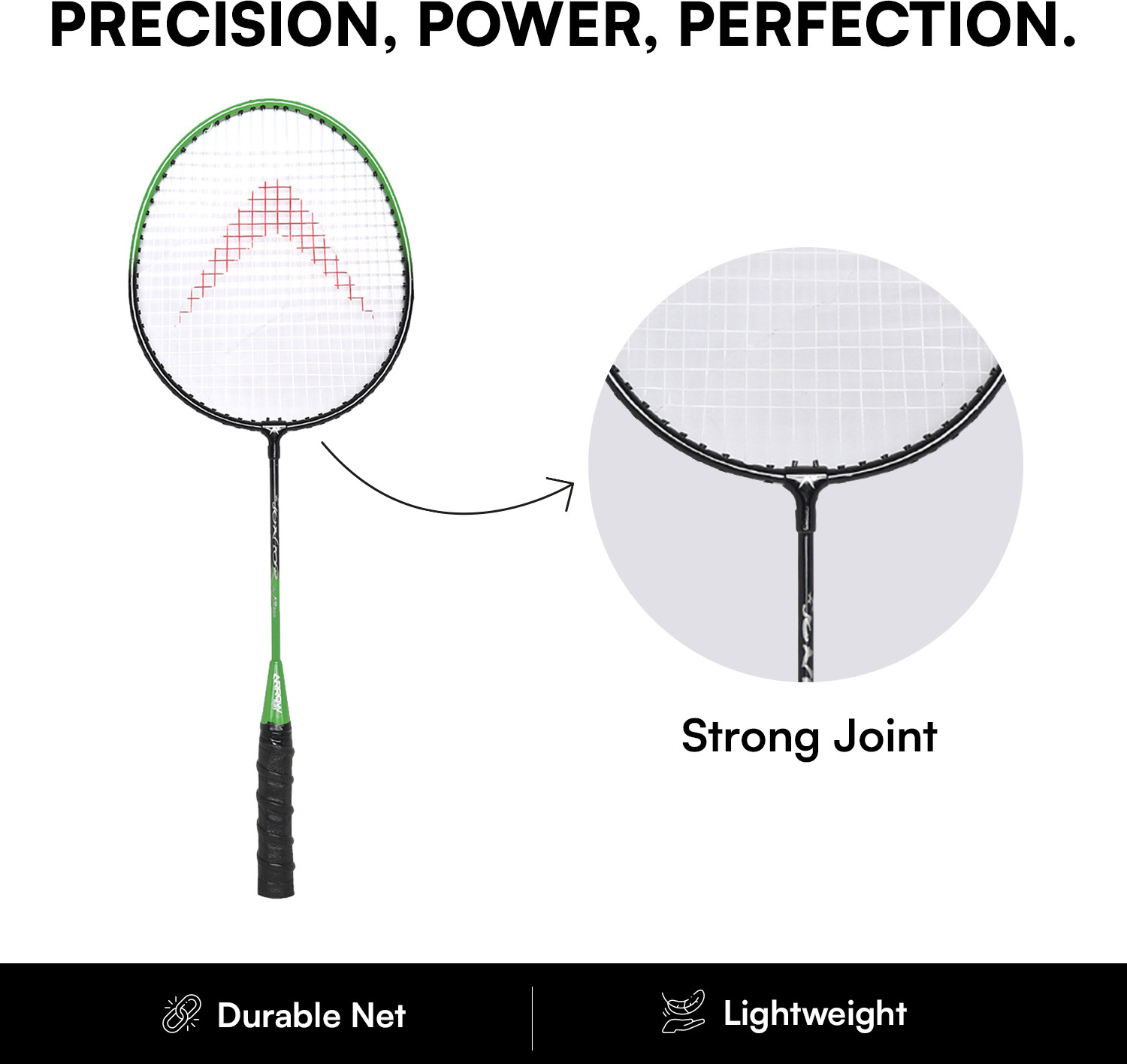 Image of ArrowMax Badminton racquet kit set for kids youth size light weight pair Badminton Kit