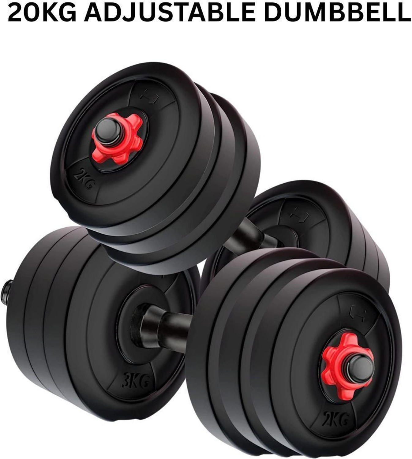 Image of FASTERO FITNESS 20KG Adjustable Dumbbell Set for Home Gym Strength Training Kit Fitness Accessory Kit Kit