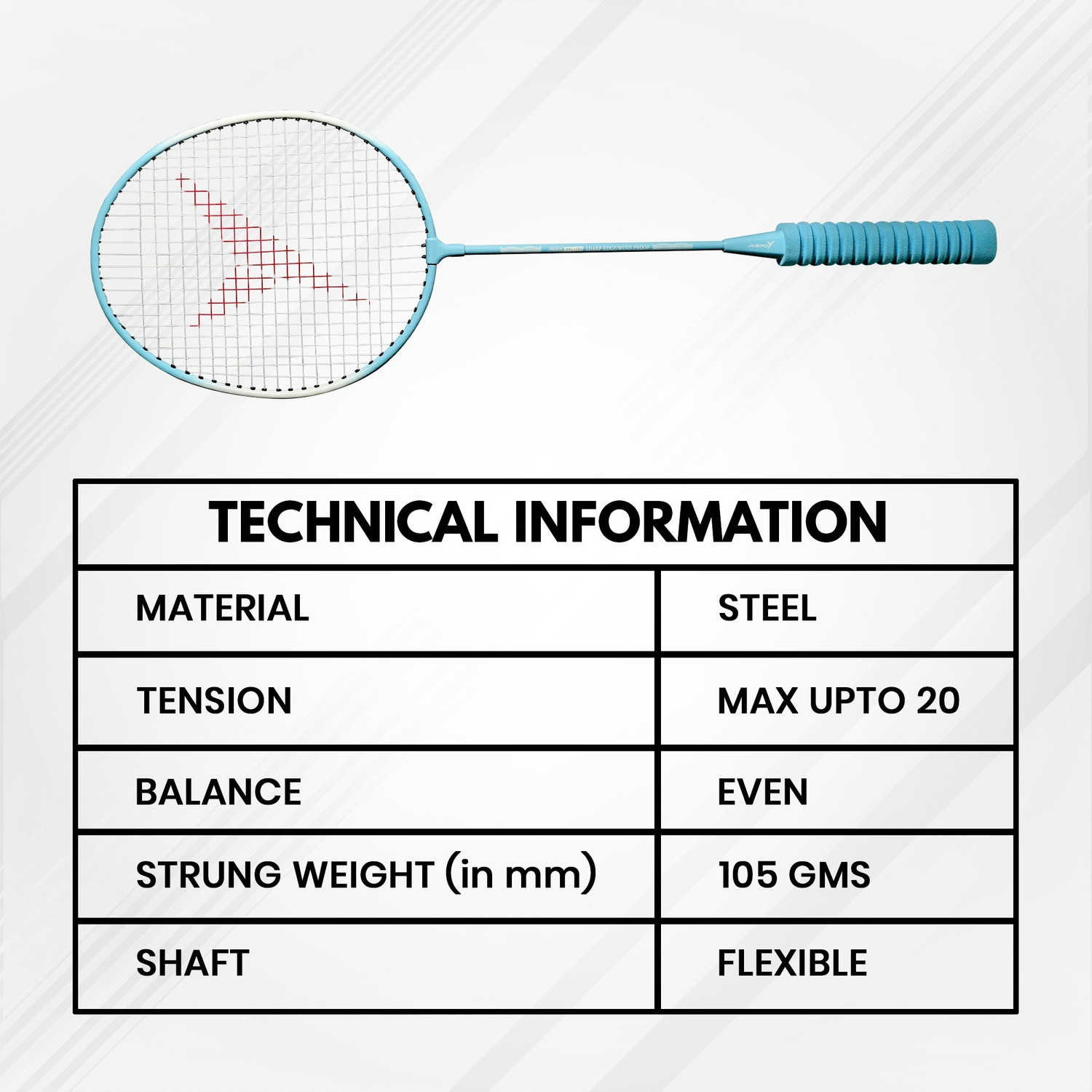Image of Jaspo Proxcel-1103 Badminton Kit |Steel Frame Racquets with Shuttlecocks| Lightweight| Badminton Kit