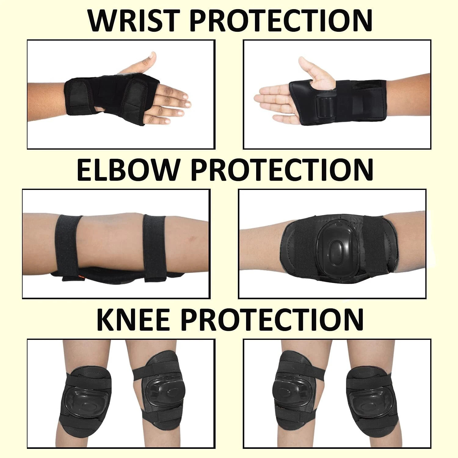 Image of fkhbags Skating Protective Kit Cycling Safety Kit for Kids Set of 7pcs Skating Guard Cycling Kit