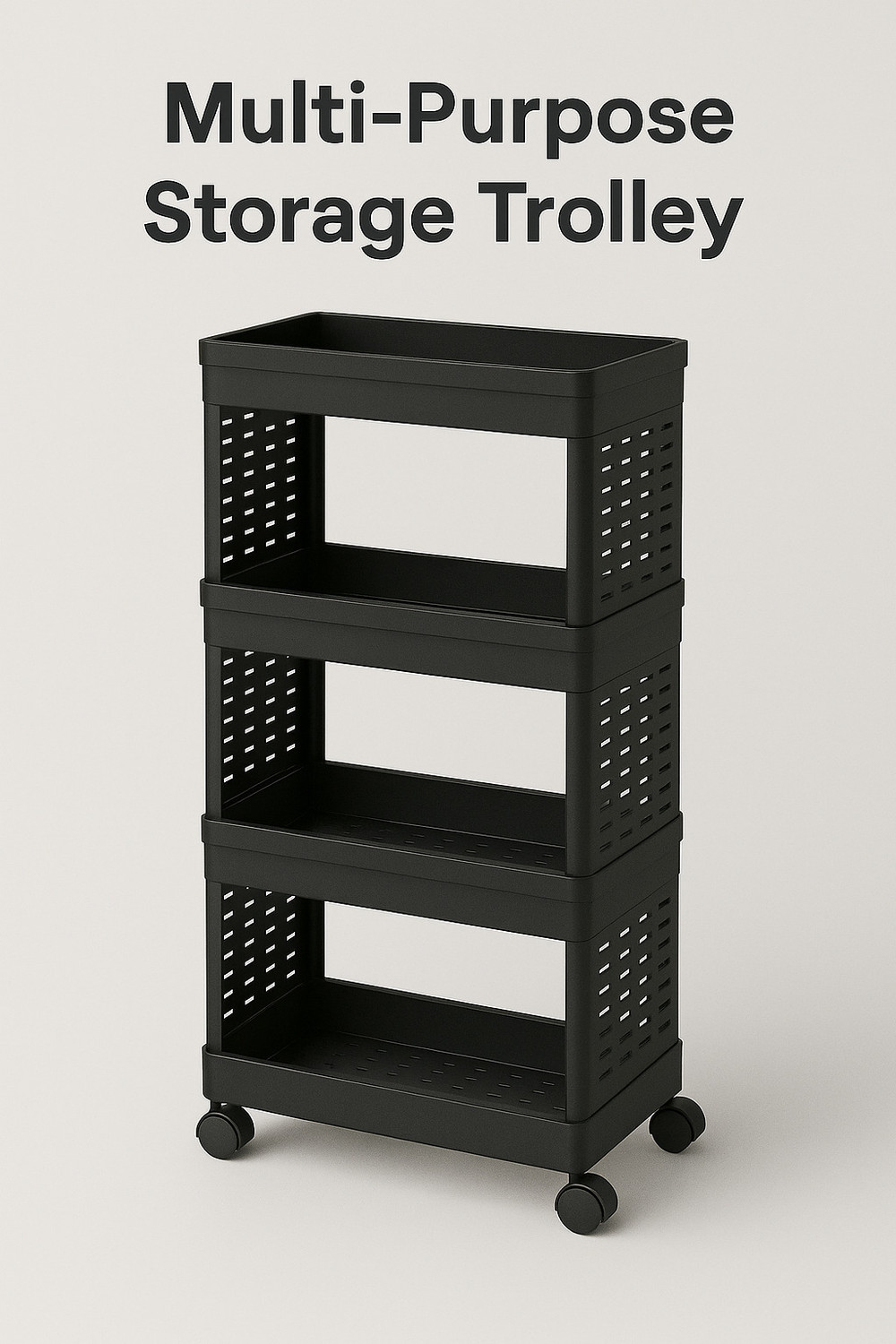 Image of MAXTID 4 Layer foldable Clothes Rack Plastic Trolly Plastic Kitchen Cabinet