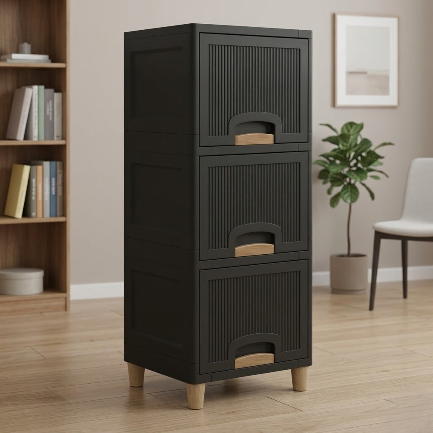 Image of Viseman multi layer Cabinet with Anti-Tilt Stable Base Plastic Kitchen Cabinet
