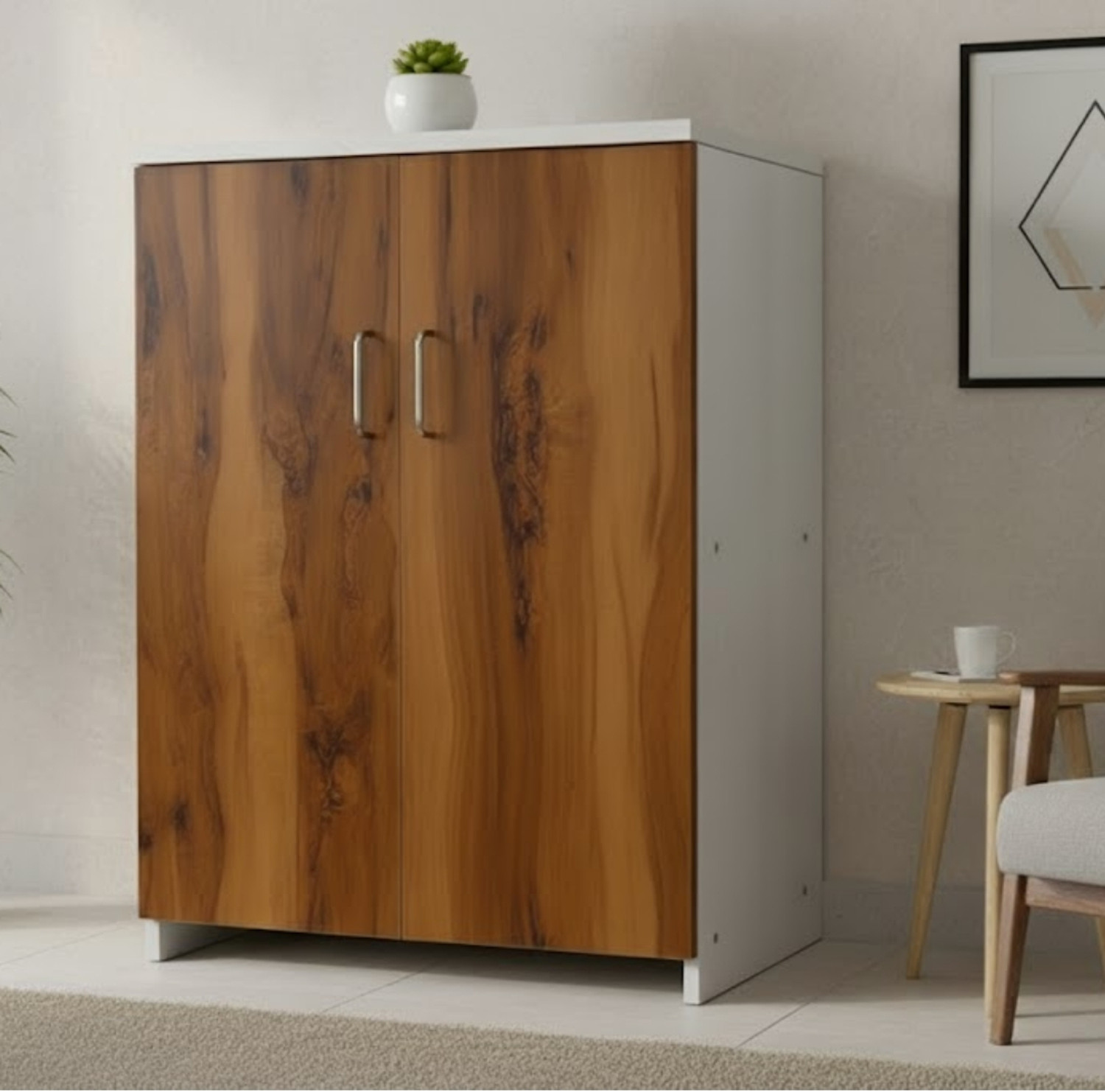 Image of SPECIALITY PANELS 2 Doors with 4 Shelfs Multipurpose Cabinet with Termite Resistance Engineered Wood Kitchen Cabinet