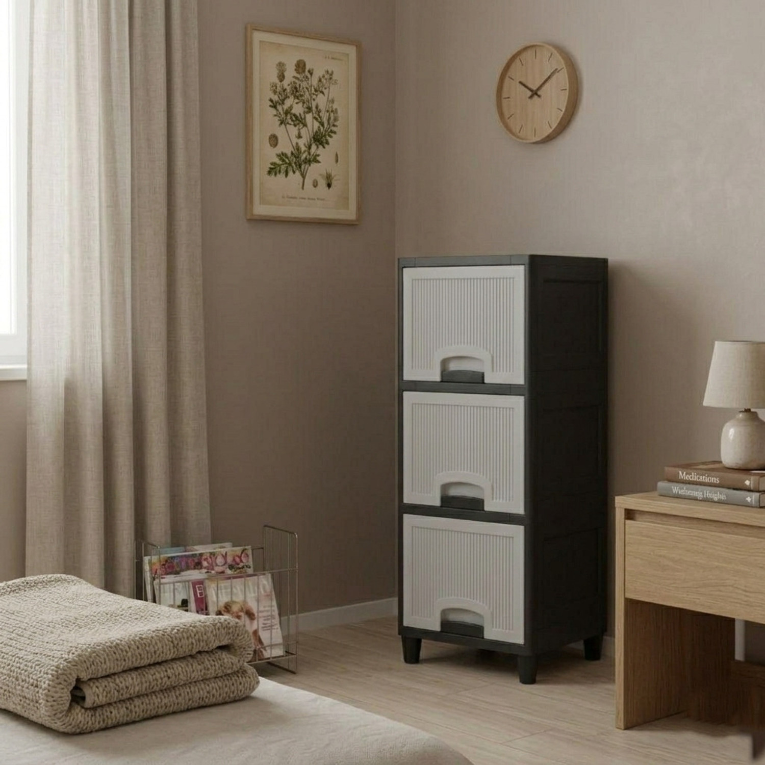 Image of Suptikes Multi Layer Cabinet Drawer Storage with Clean Structure Plastic Kitchen Cabinet