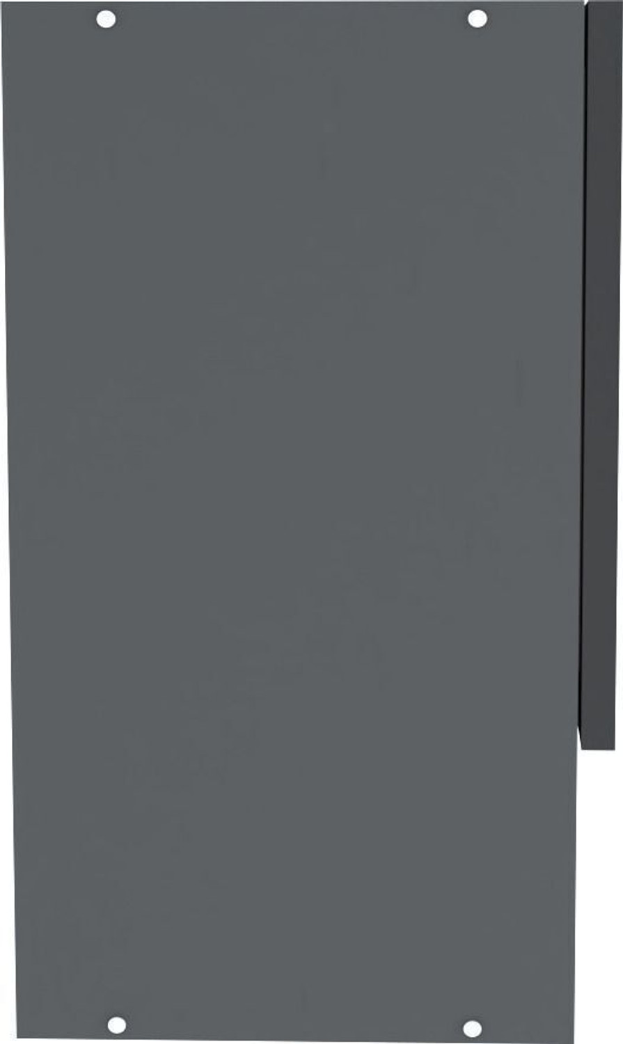 Image of SPECIALITY PANELS Black Profile 2 Door Grey Tinted Glass handless Shutter Free assembly by Brand Engineered Wood Crockery Cabinet
