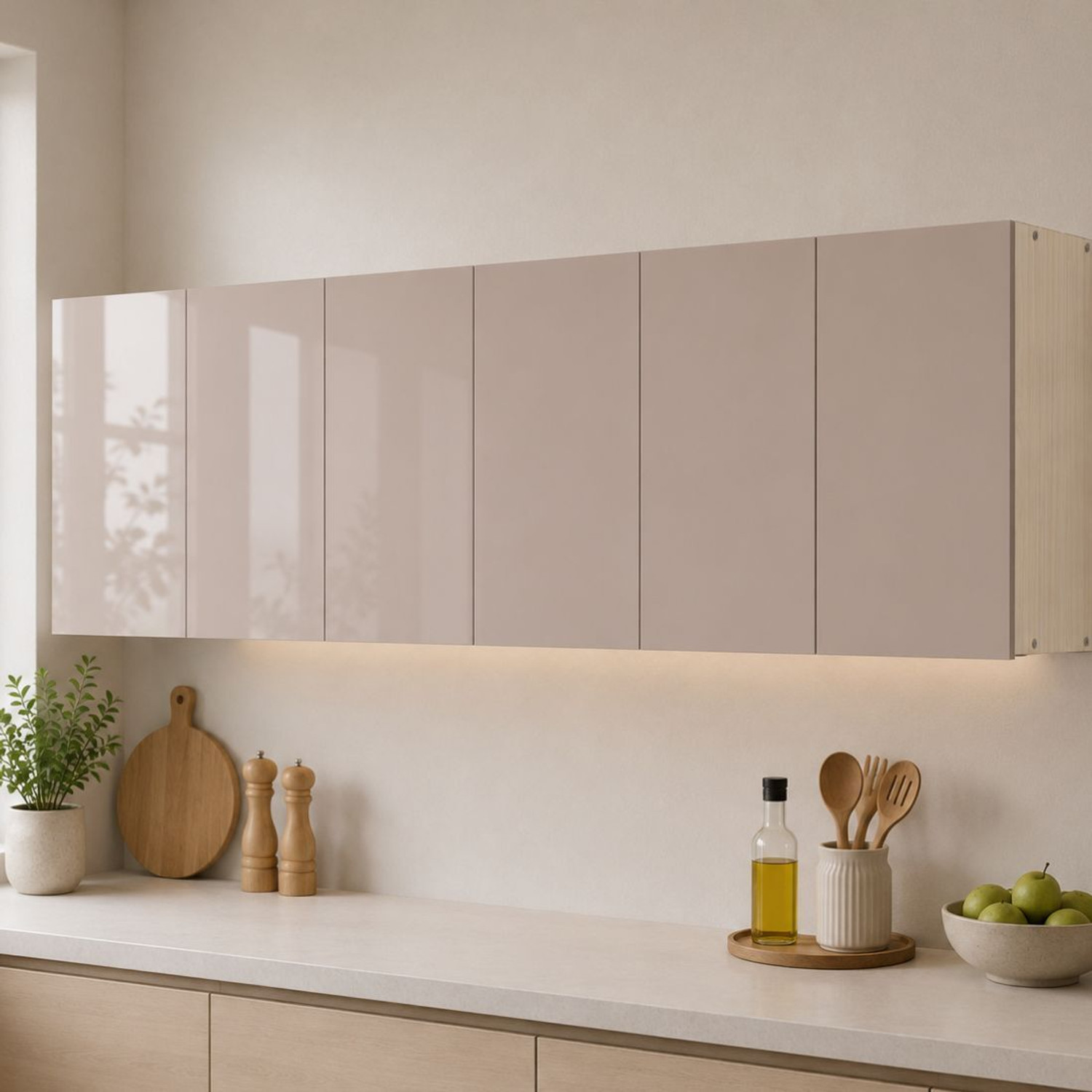 Image of SPECIALITY PANELS 6 Door Mirror Glossy triple layered handless shutter Free assembly by Brand Engineered Wood Crockery Cabinet