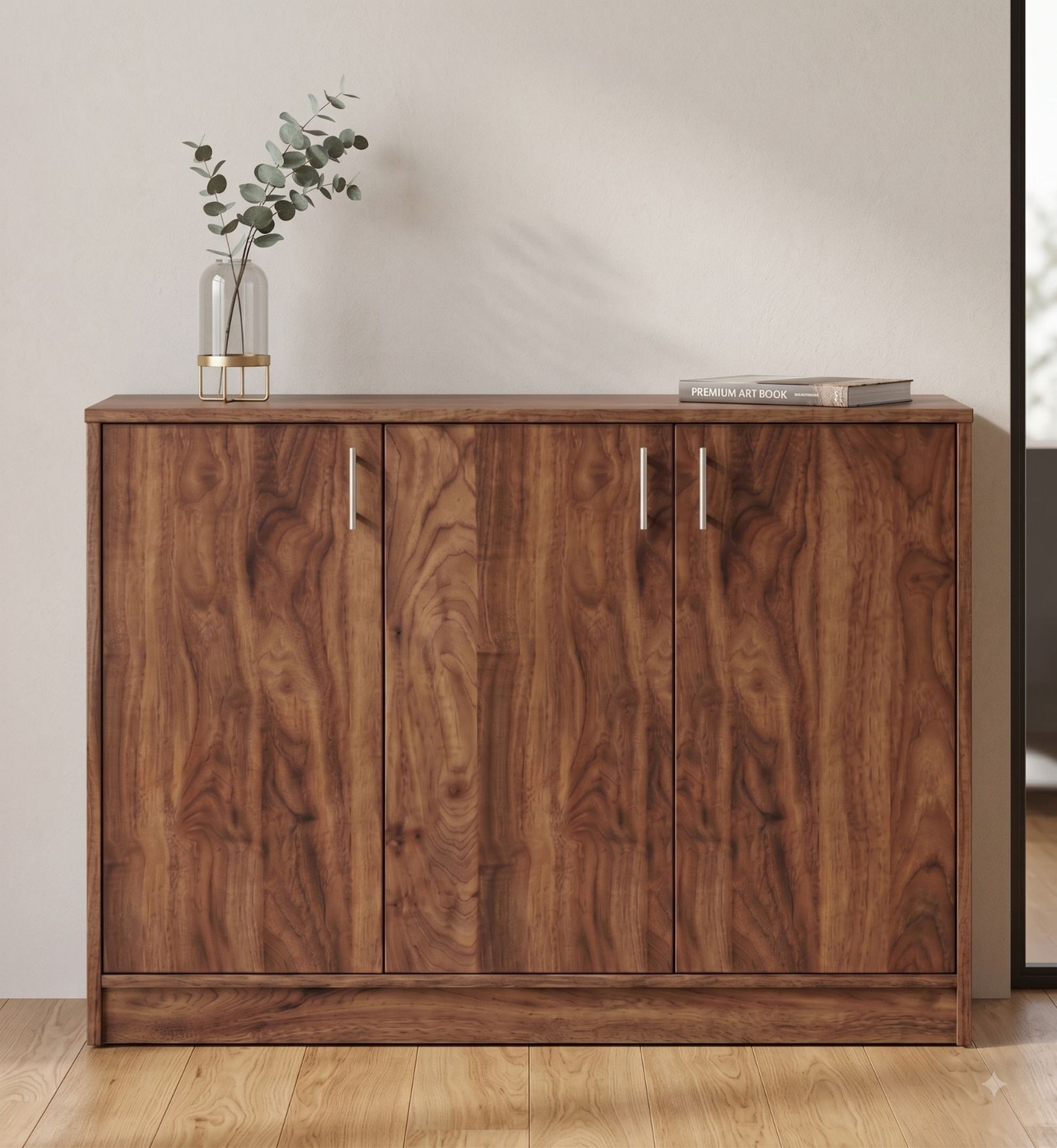 Image of Home Delight Multipurpose 3 Door Kitchen & Living Room Storage Cabinet Sideboard Engineered Wood Kitchen Cabinet
