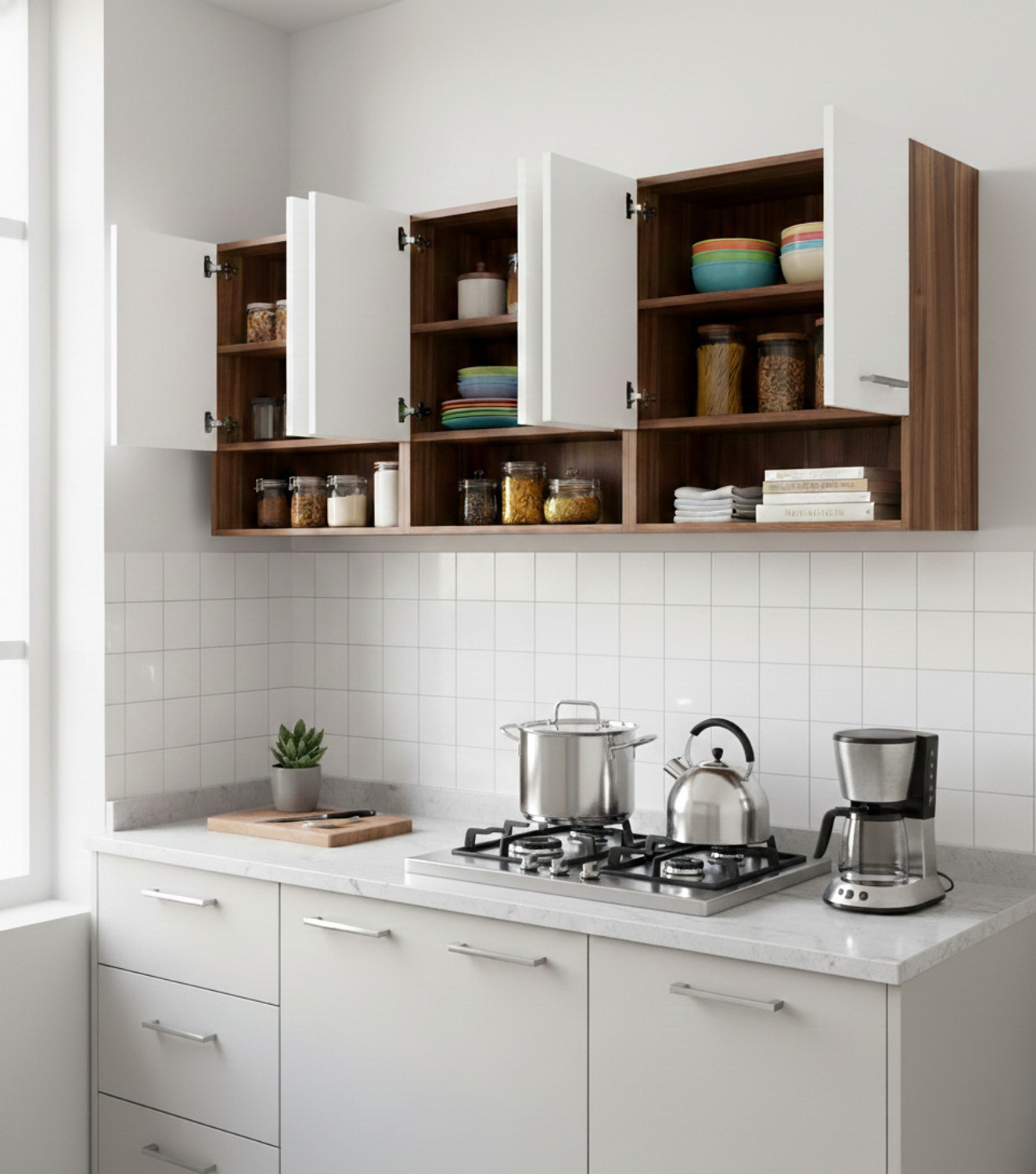 Image of Flipkart Perfect Homes Multipurpose Modern Storage Kitchen Cabinet | Wooden Cabinet for Kitchen Engineered Wood Kitchen Cabinet