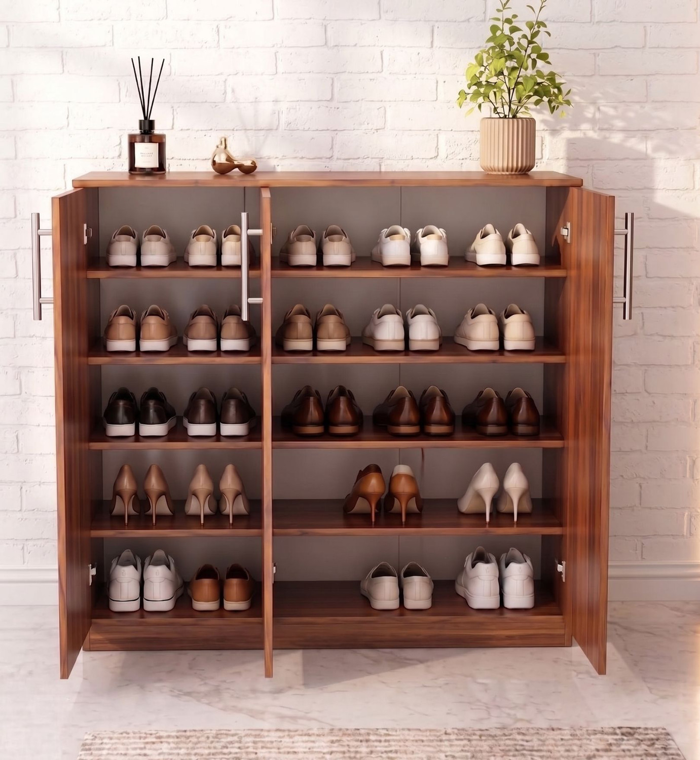 Image of Home Delight Multipurpose 3 Door Kitchen & Living Room Storage Cabinet Sideboard Engineered Wood Kitchen Cabinet
