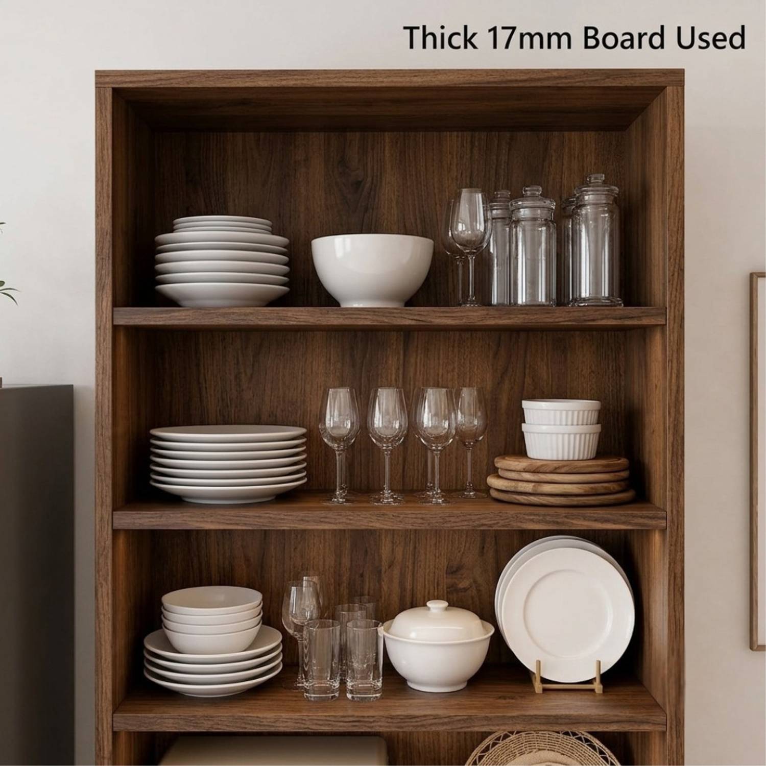 Soma storage rack 3 Adjustable 17mm Shelf 2 Door Multipurpose Office Appliance Engineered Wood Kitchen Cabinet - Image 3