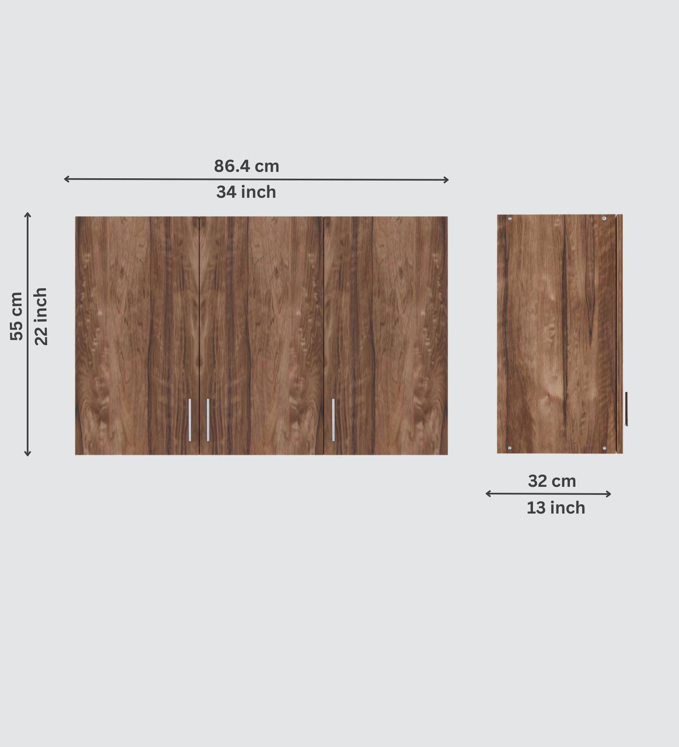 Image of SPECIALITY PANELS 3 Doors Modular Wall Cabinet with 10 years guarantee against Borer & Termites Engineered Wood Kitchen Cabinet