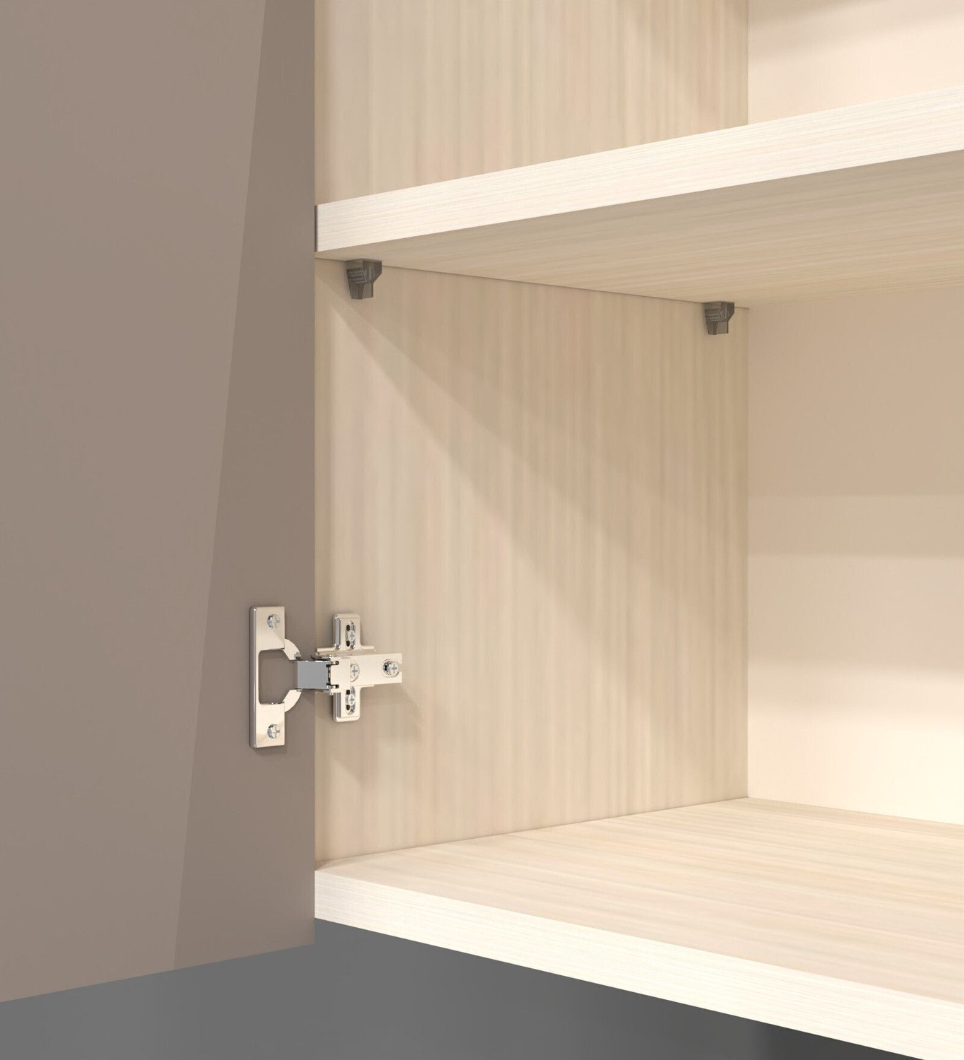 Image of SPECIALITY PANELS 6 Door Mirror Glossy triple layered handless shutter Free assembly by Brand Engineered Wood Kitchen Cabinet (Finish Color - Mocha UV Coated, Pre-assembled)