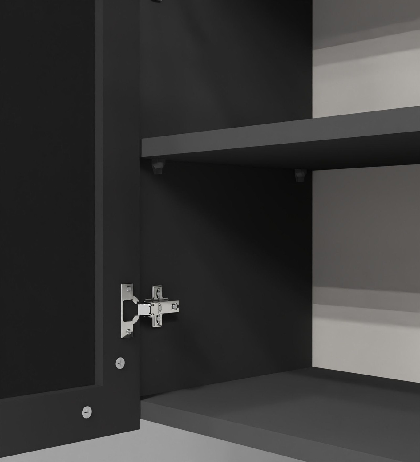 Image of SPECIALITY PANELS Aluminium Prof 4 Grey Tinted Glass handless with 6 Shelfs Free assembly by Brand Engineered Wood Crockery Cabinet