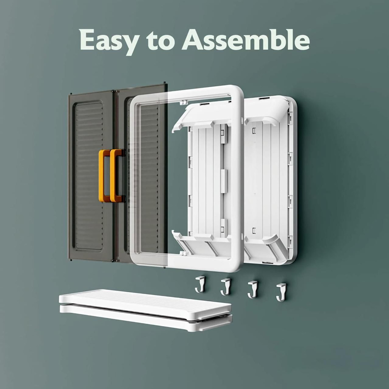 Image of PRIME WELL Wall Mounted Storage Cabinet for Kitchen & Bathroom, Plastic Kitchen Cabinet