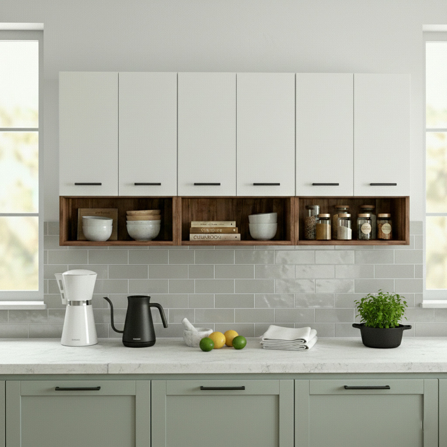 Image of Flipkart Perfect Homes Multipurpose Modern Storage Kitchen Cabinet | Wooden Cabinet for Kitchen Engineered Wood Kitchen Cabinet