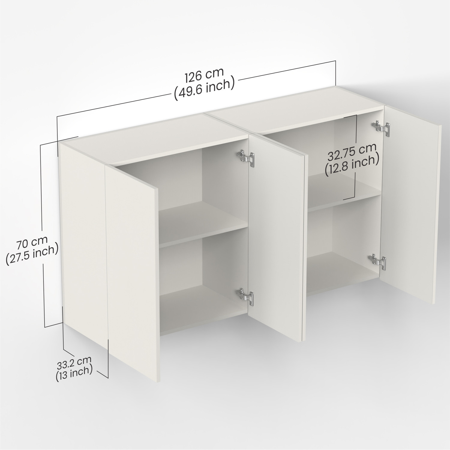 Image of BLUEWUD Opryt Set of Two Wall Mount Kitchen Storage Cabinet for Utensils, Jars, Spices Engineered Wood Kitchen Cabinet