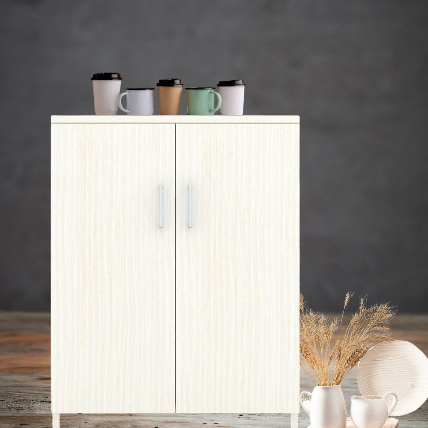 Image of SPECIALITY PANELS 2 Doors with 4 Shelfs Multipurpose Cabinet with Termite Resistance Engineered Wood Kitchen Cabinet