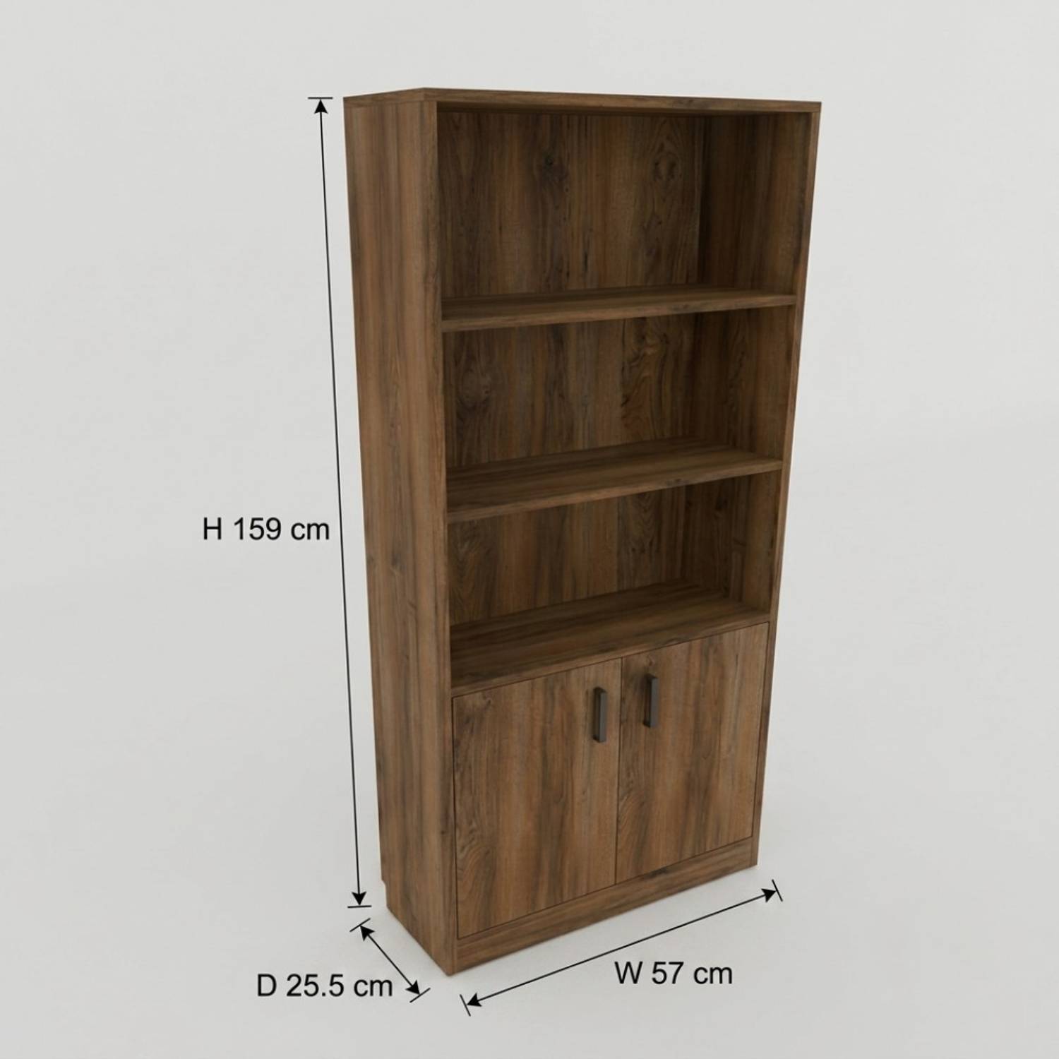Soma storage rack 3 Adjustable 17mm Shelf 2 Door Multipurpose Office Appliance Engineered Wood Kitchen Cabinet - Image 4