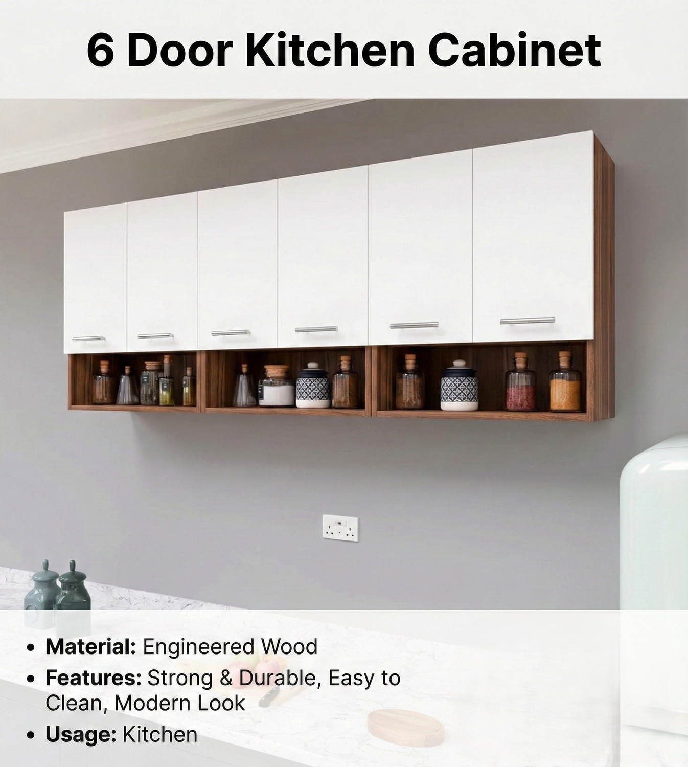 Image of Flipkart Perfect Homes Multipurpose Modern Storage Kitchen Cabinet | Wooden Cabinet for Kitchen Engineered Wood Kitchen Cabinet