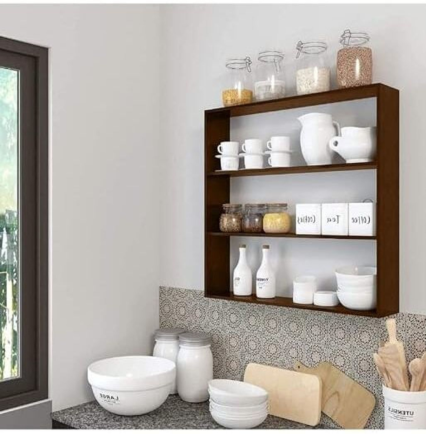 Image of AM MASTER Wall mount kitchen rack /Shelf Engineered Wood Kitchen Cabinet