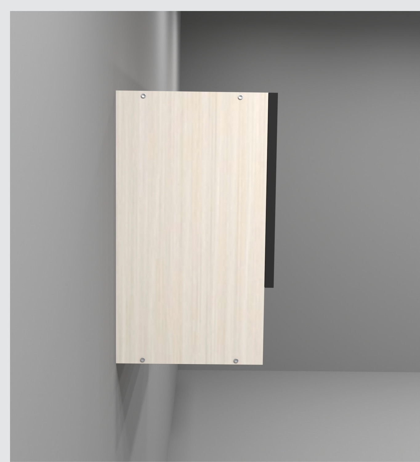 Image of SPECIALITY PANELS Aluminium Profile 4 Door Fluted Glass Handless, OrganizerShelf, FrenchCleat Engineered Wood Crockery Cabinet