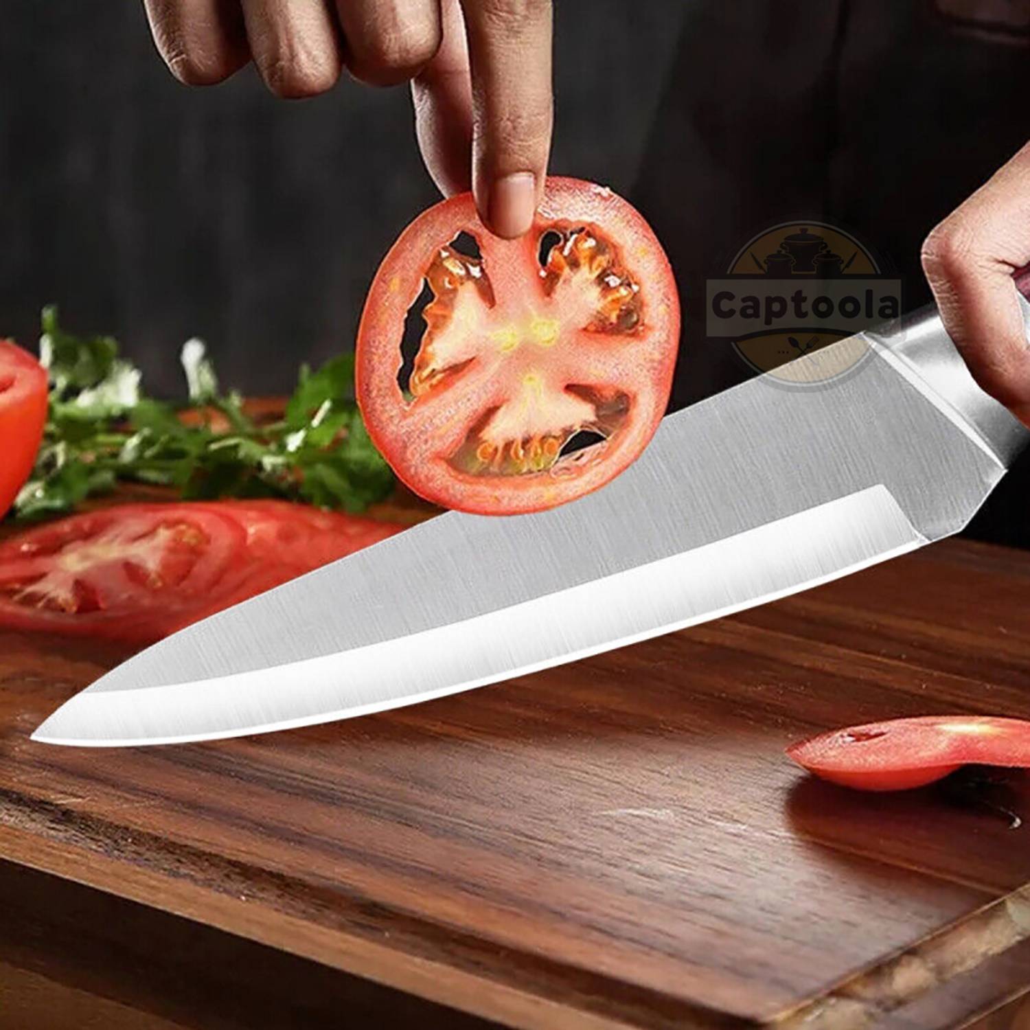 Captoola 1 Pc Stainless Steel Meat Knife with Pakka Handle - Image 3