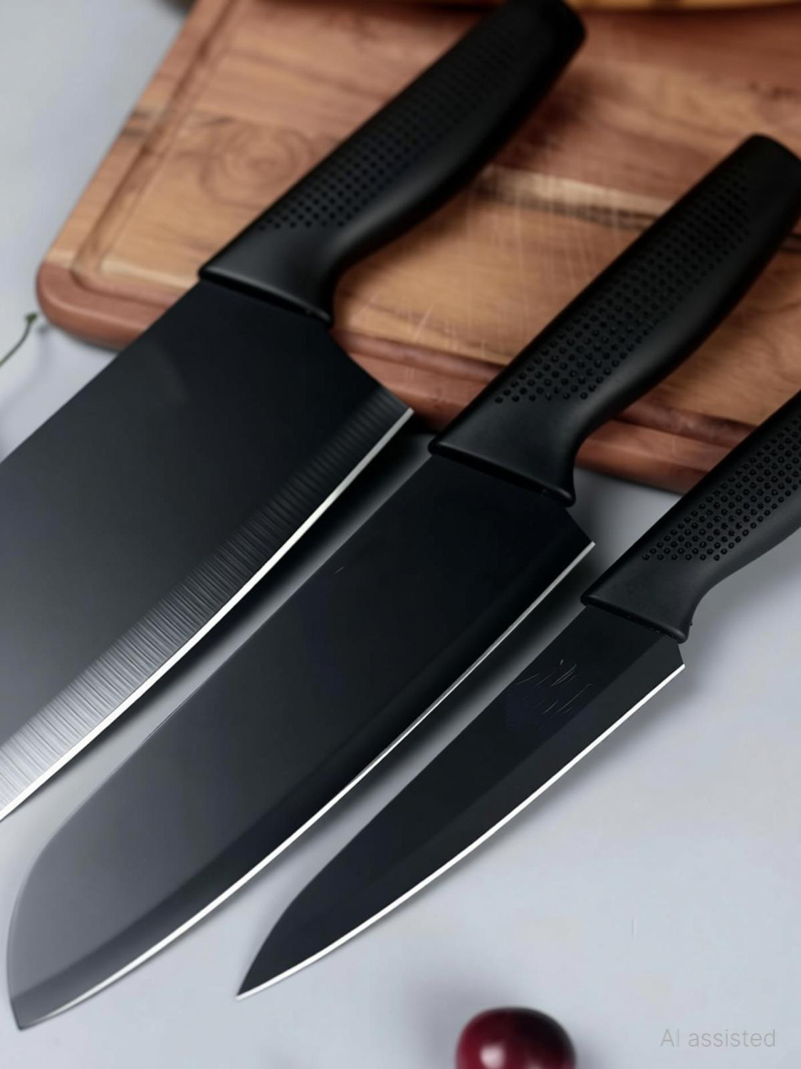 Image of Yaadgar 3 Pc Stainless Steel Knife Set High Carbon SS Ultra Sharp Butcher, Meat, Pairing, Vegetable Knife for Kitchen