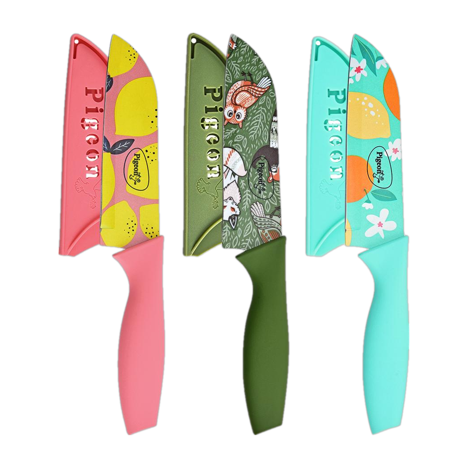 Pigeon 3 Pc Stainless Steel Knife Set Edge Flora