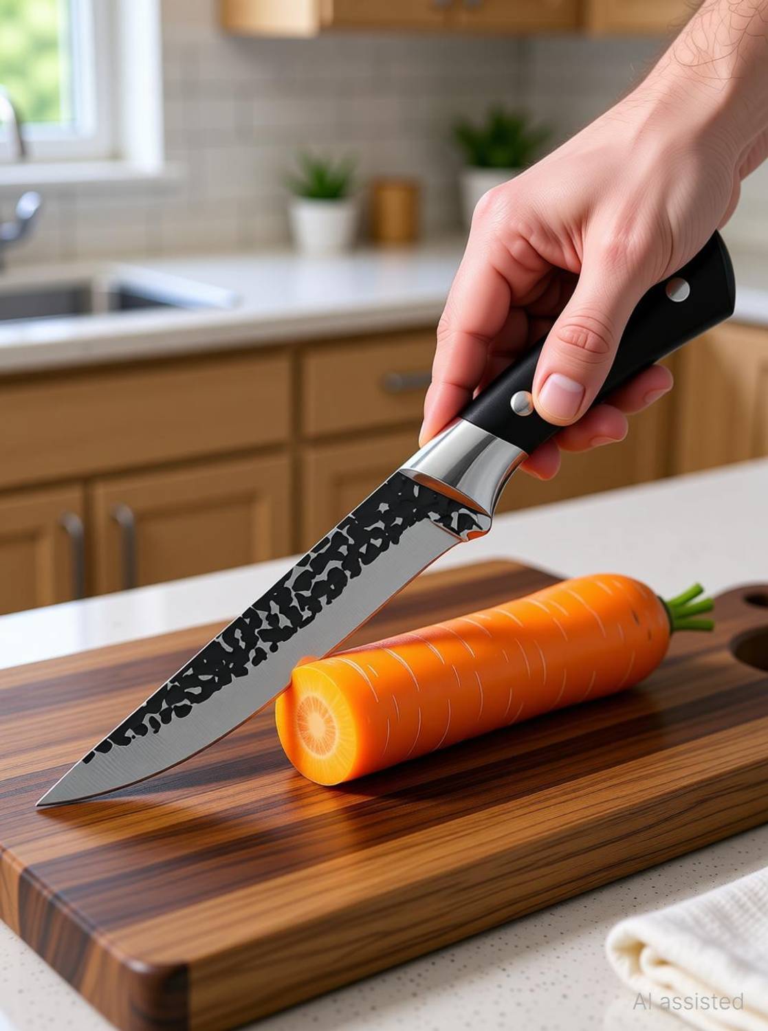 Captoola 1 Pc Carbon Steel Knife Captoola Hand-Made Japanese Slicing,Boning,Fillet Knife for Meat,Veg, ABS Handle