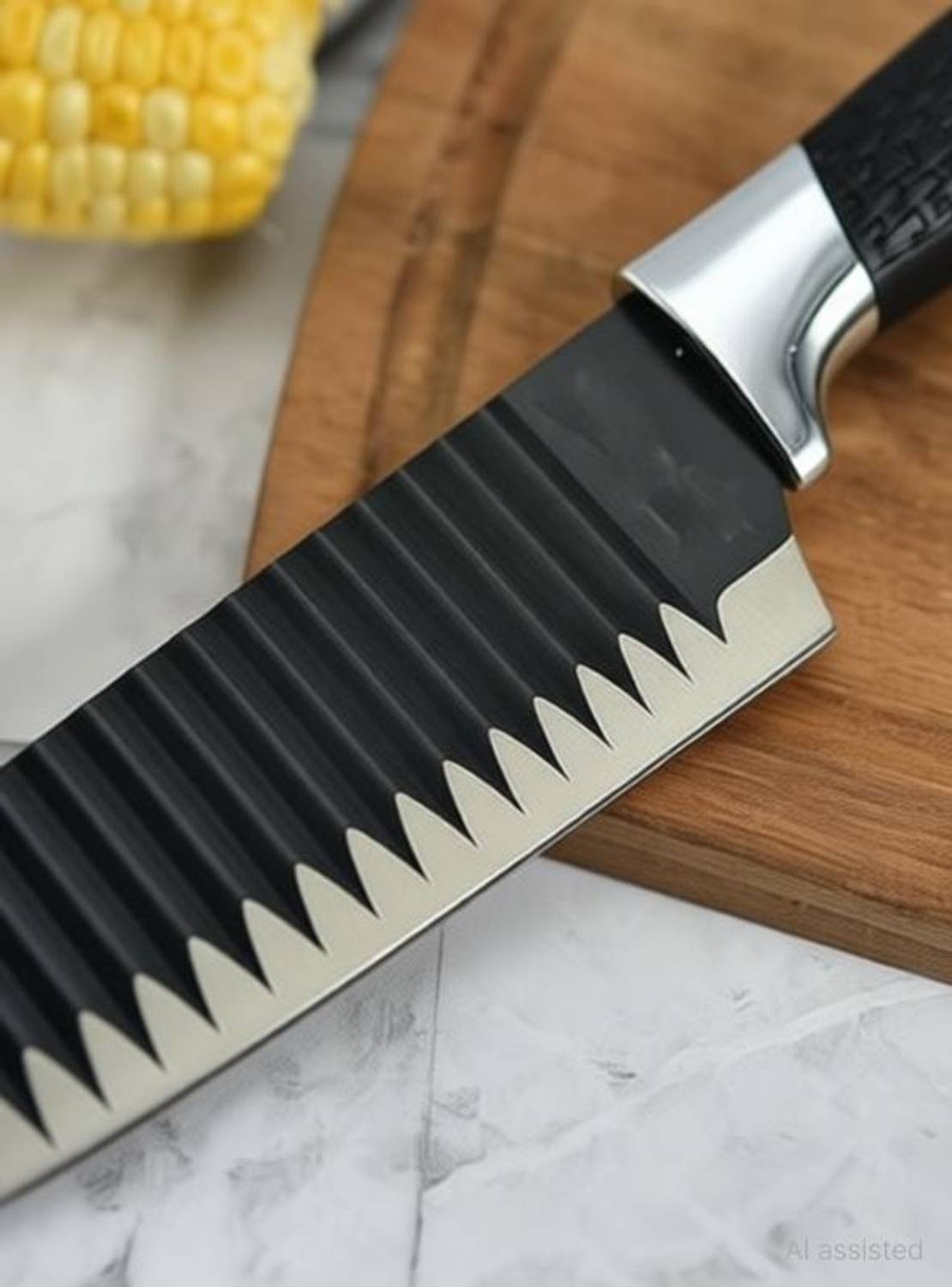 ATIASRAMA 1 Pc Stainless Steel Knife Trending Stainless Steel Chef Knife, 1-Piece, Black & Silver.