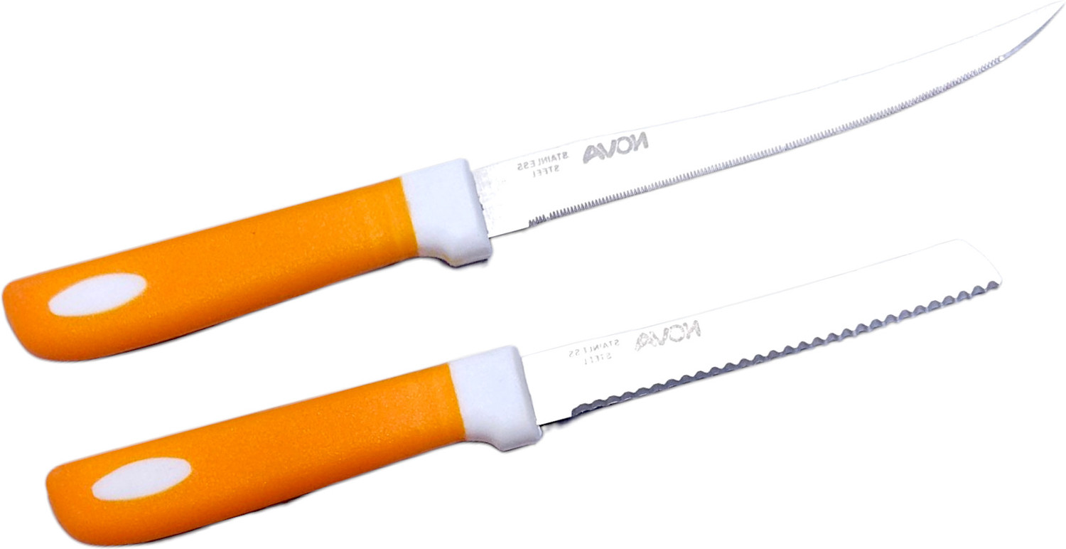 Image of NNY 2 Pc Stainless Steel Knife Set Nova Spectrum Utility | Tomato