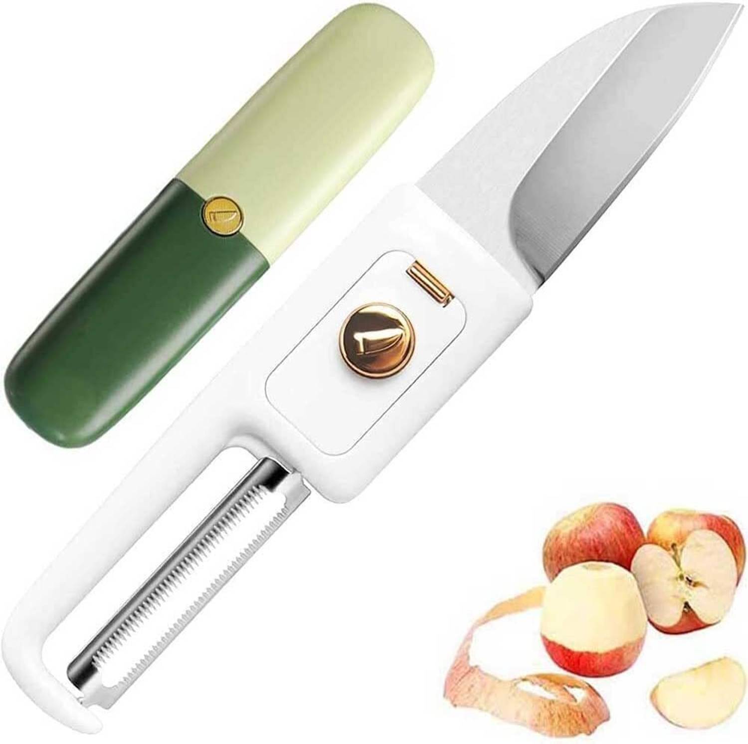 Atipriya 2 IN 1 Stainless Steel Sharp Smooth Vegetable Fruit Peelers 2 Multi-utility Knife