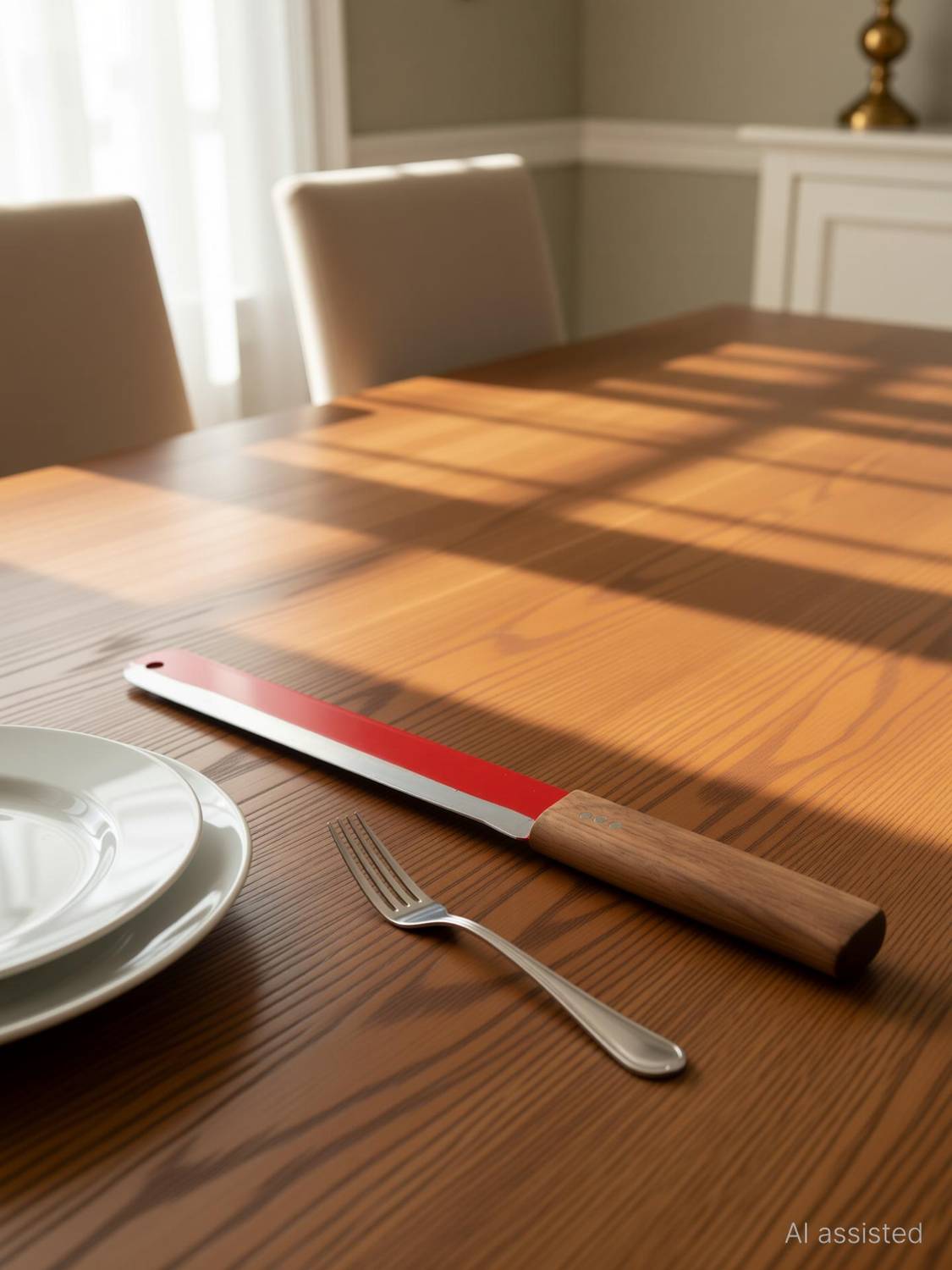 ALB 1 Pc Cast Iron, Wood Knife