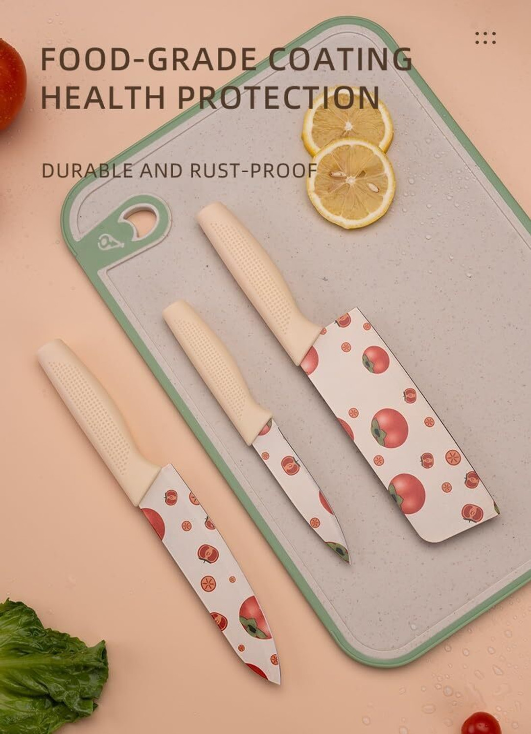 Image of KitchenMartt 4 Pc Stainless Steel Knife Set Knife set beige