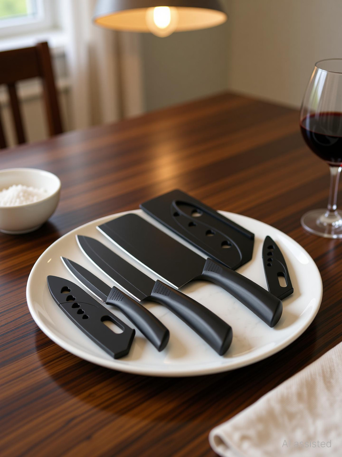 Image of ZROY ENTERPRISE 1 Pc Stainless Steel Knife Set of 3 black Kitchen Knife with Ergonomic Handles for Meat, Fish & Vegetable