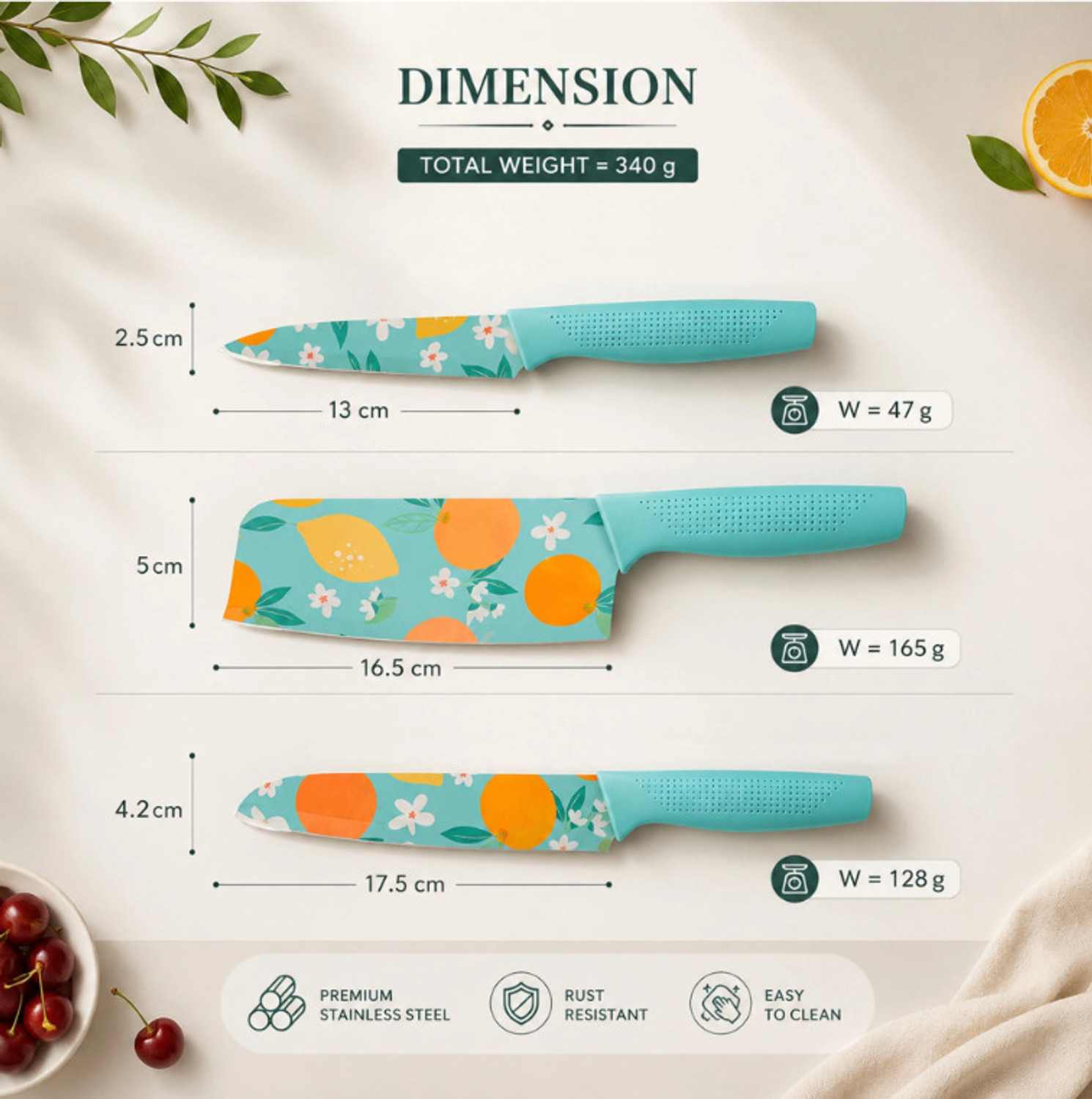Image of kali Chopping Board With 3 Pic Blue Knife Set Stainless Steel Wooden Cutting Board Wooden Cutting Board