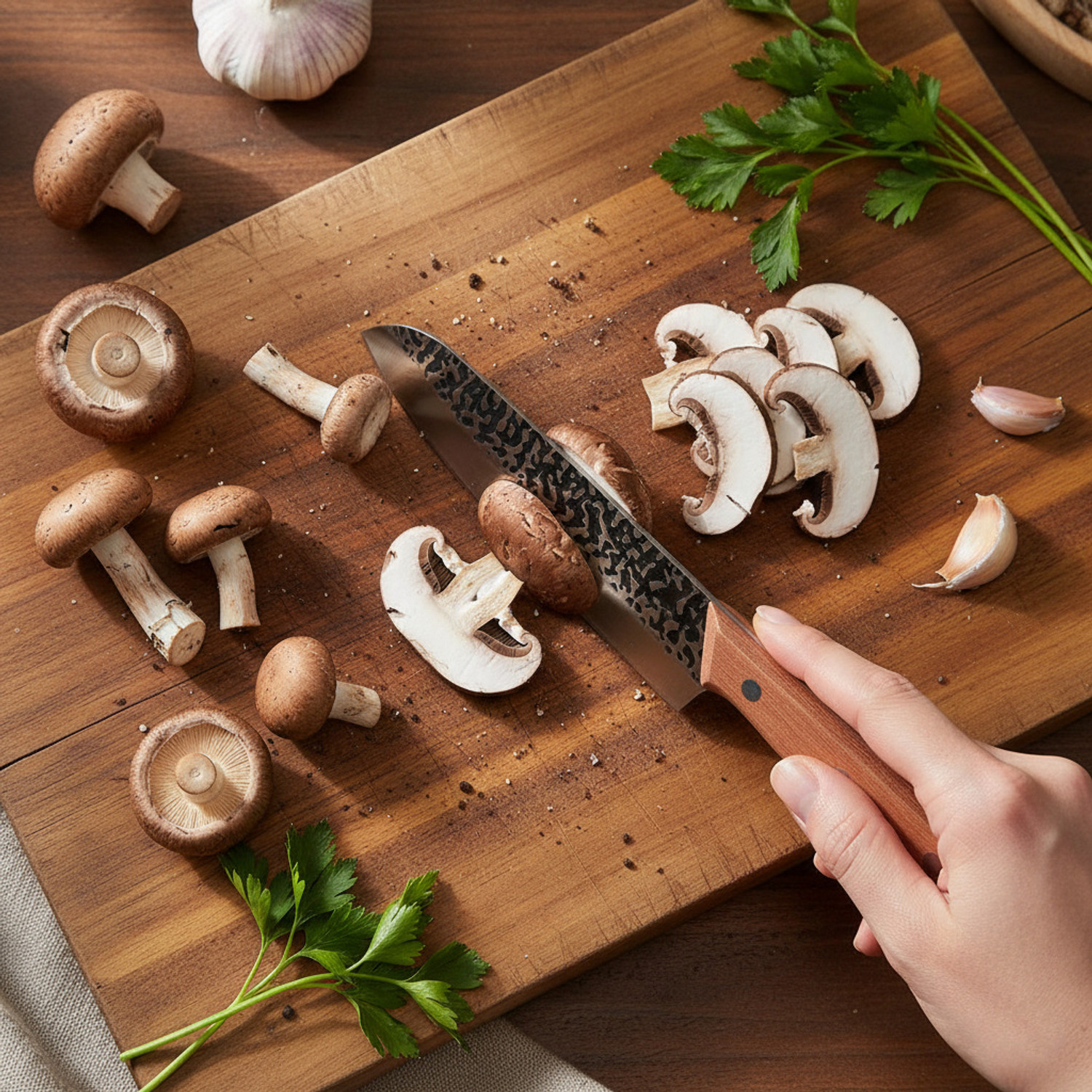 Image of OICIA 1 Pc Carbon Steel, Wood Knife 6-Inch Japanese Chef Knife, Damascus Meat Knife, Boning Knife, Meat Cutter