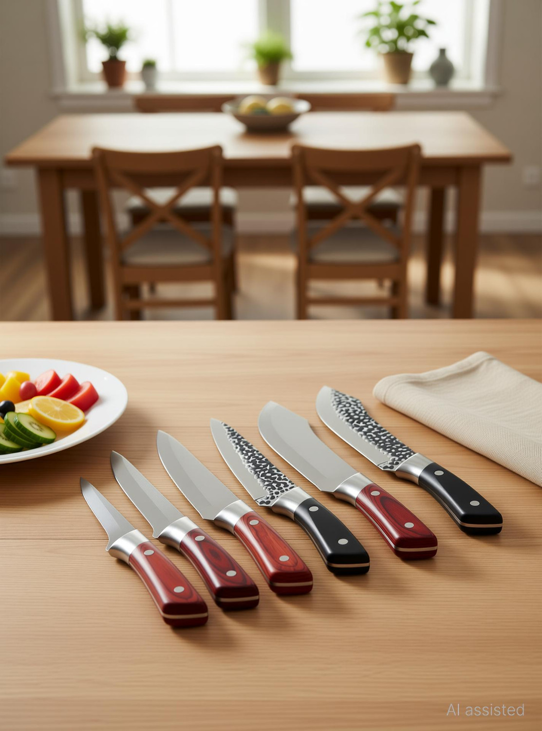 Image of Wizbiz 6 Pc Stainless Steel Knife Set High Carbon Ultra Sharp Kitchen Knives For Paring Cutting Meat Vegetable Fruit
