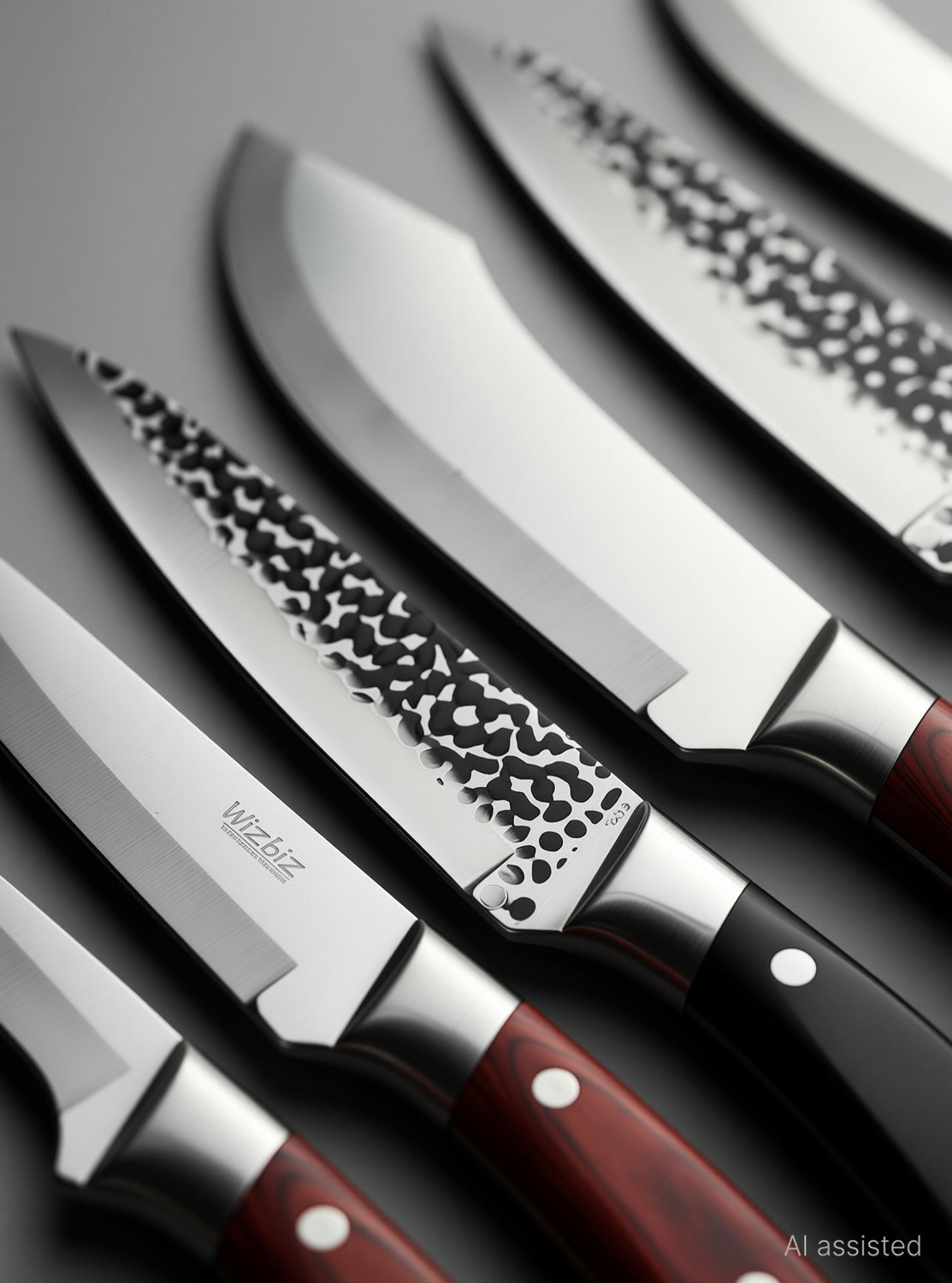 Image of Wizbiz 6 Pc Stainless Steel Knife Set High Carbon Ultra Sharp Kitchen Knives For Paring Cutting Meat Vegetable Fruit