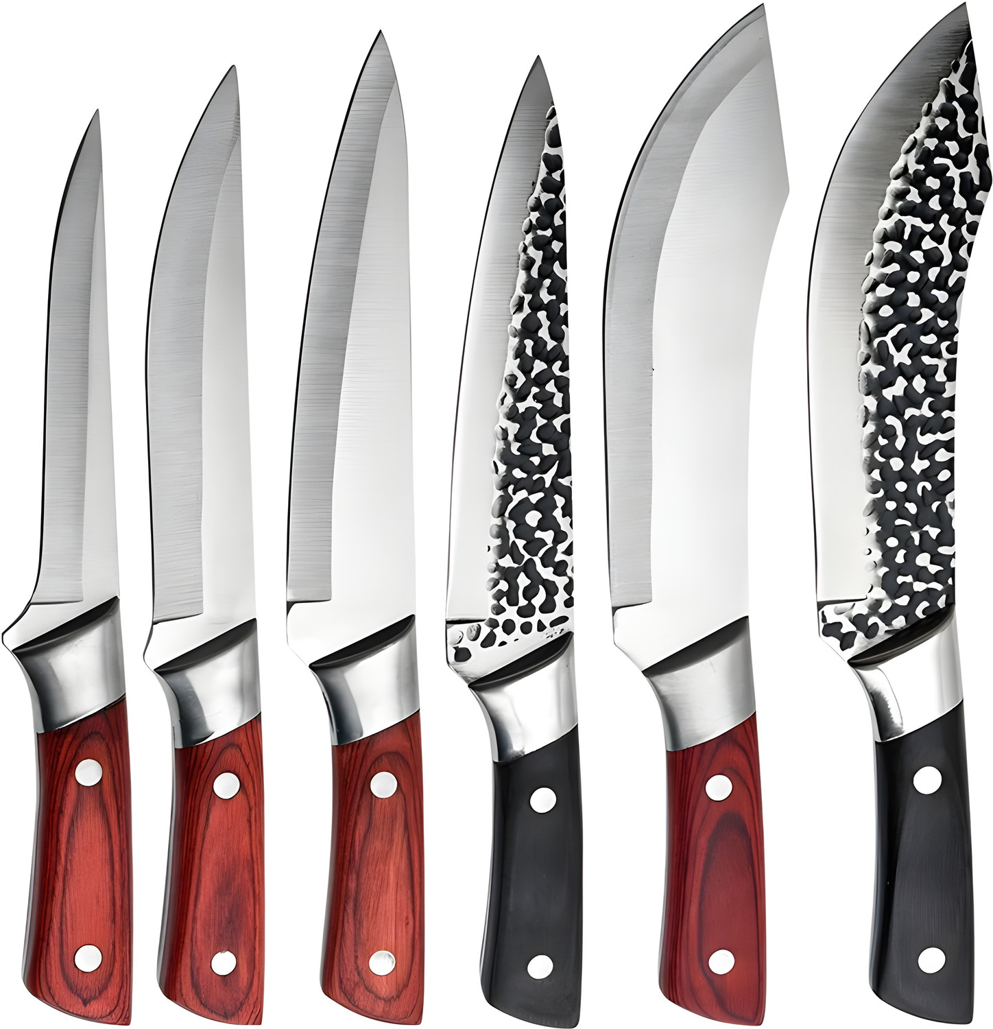 Image of Wizbiz 6 Pc Stainless Steel Knife Set High Carbon Ultra Sharp Kitchen Knives For Paring Cutting Meat Vegetable Fruit